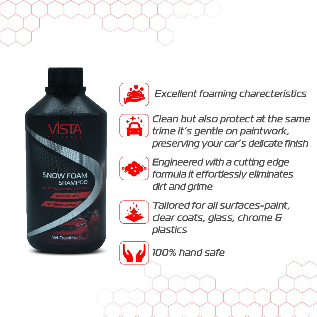 Snow Foam Shampoo 1L - pH Balance Formula, For Car and Bike