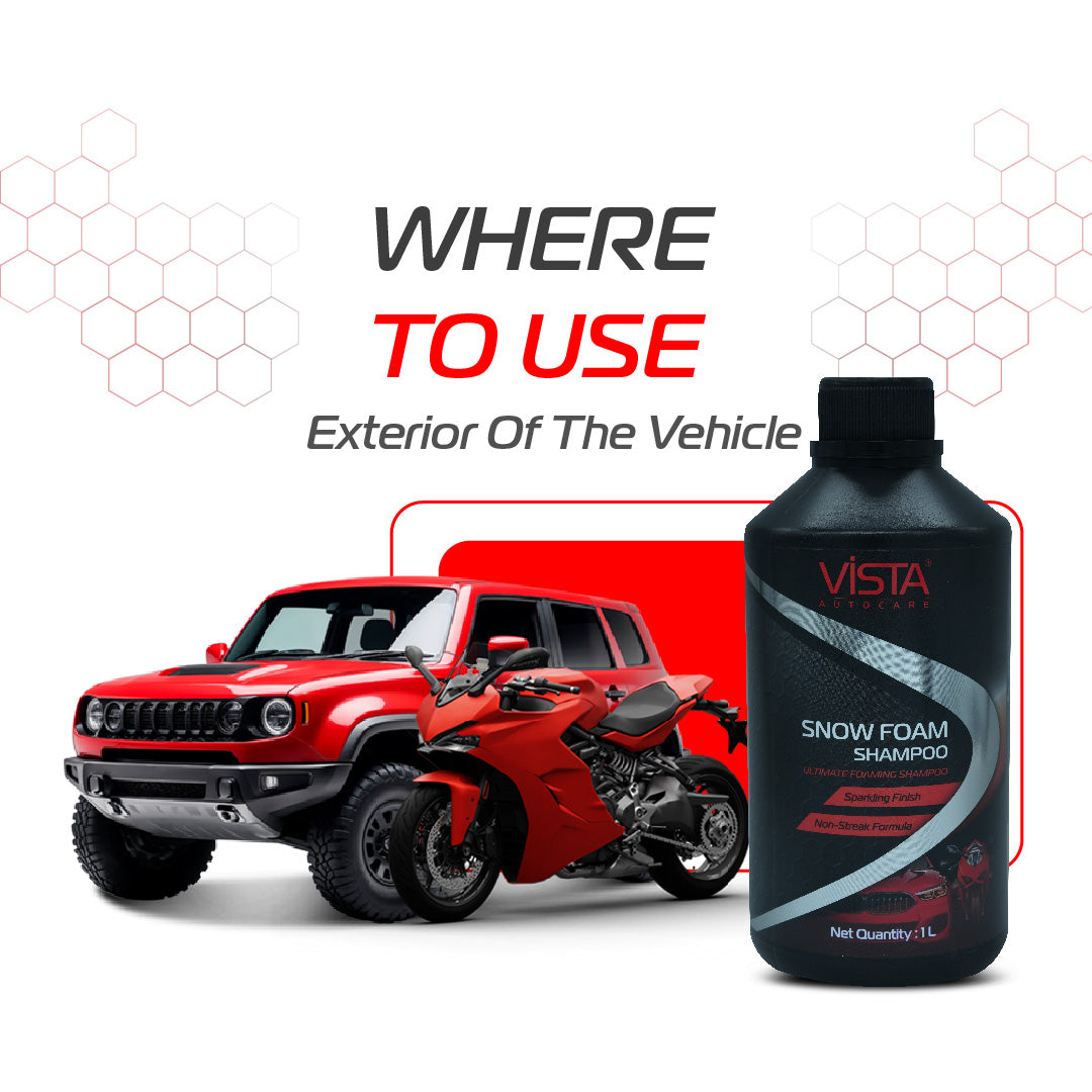 Snow Foam Shampoo 1L - pH Balance Formula, For Car and Bike
