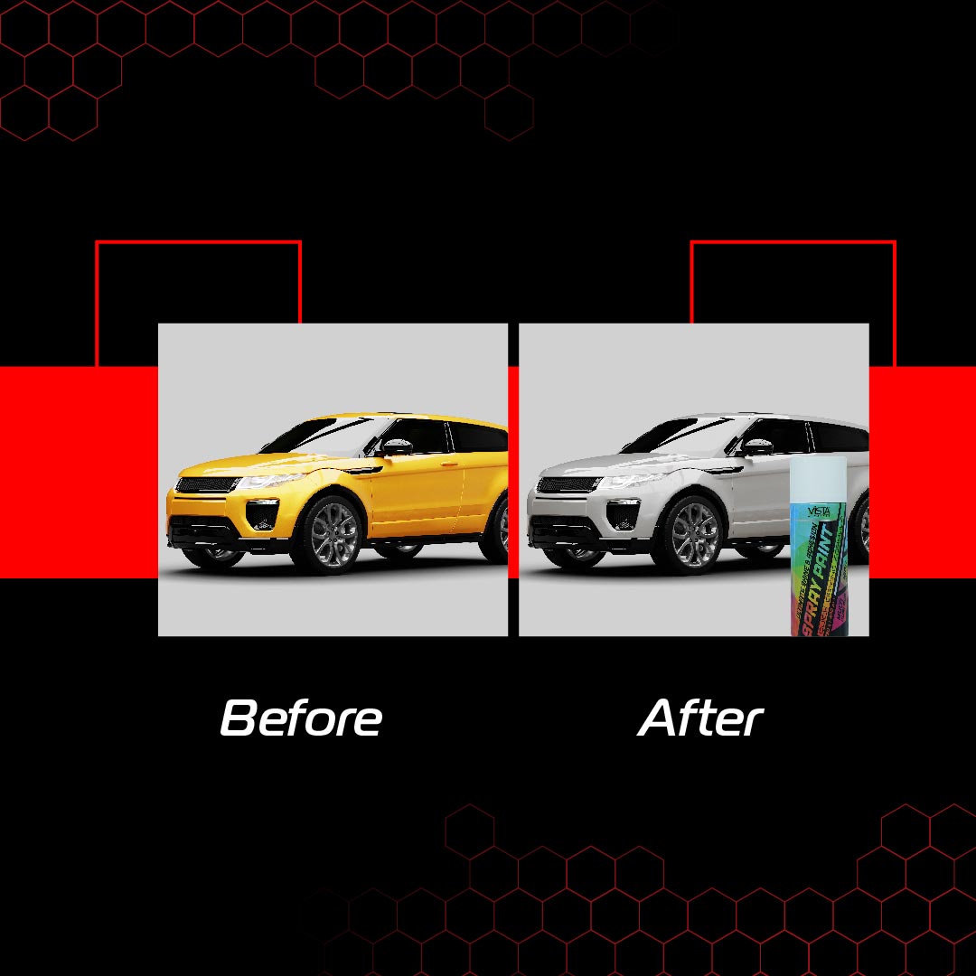 Vista Auto Care Spray Paint 400 ml (290 g) Quick Drying with Gloss finish for Metal, Wood, Walls | DIY Acrylic Spray Paint (Off White)