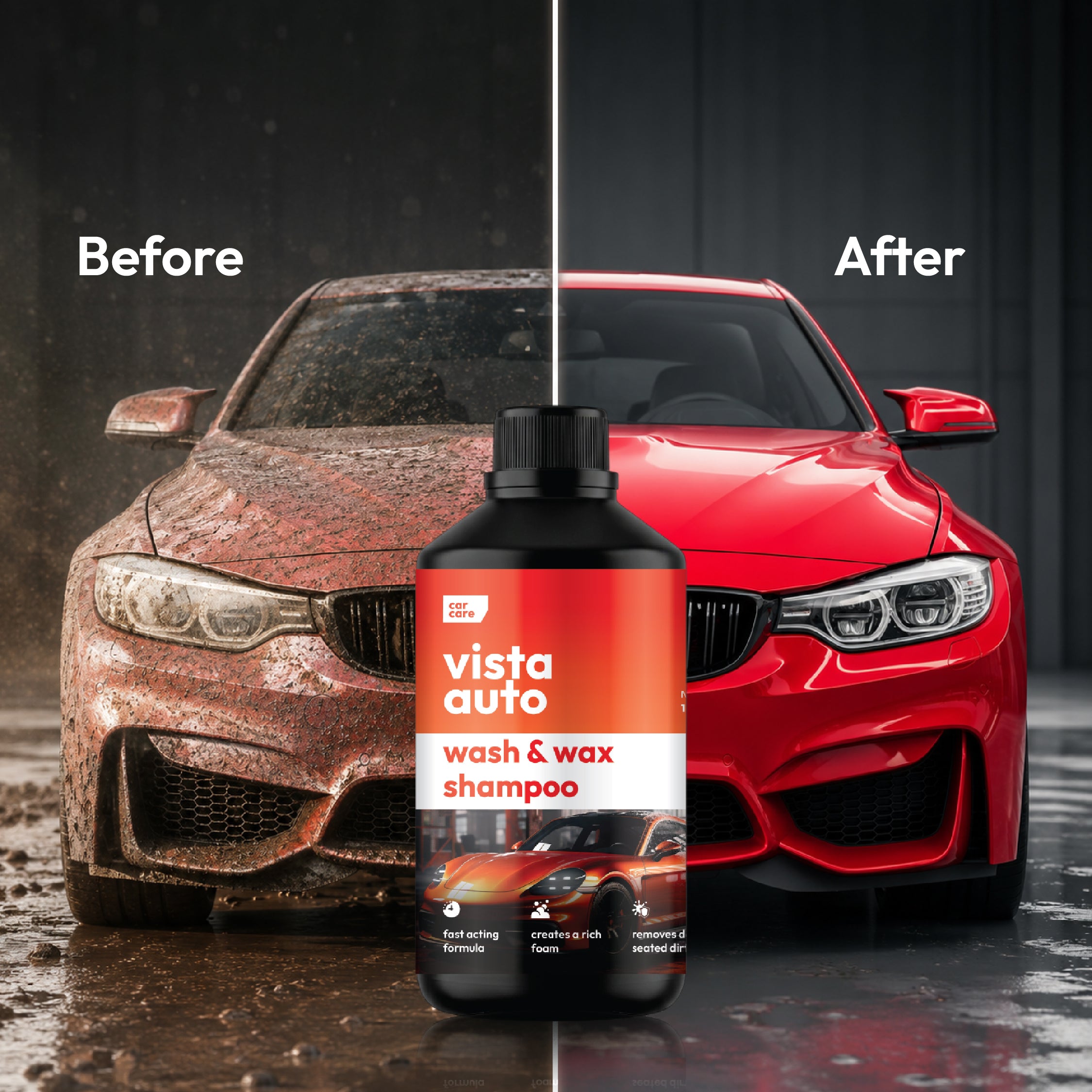 Vista Auto Wash & Wax Shampoo 1000 ml For Car & Bike