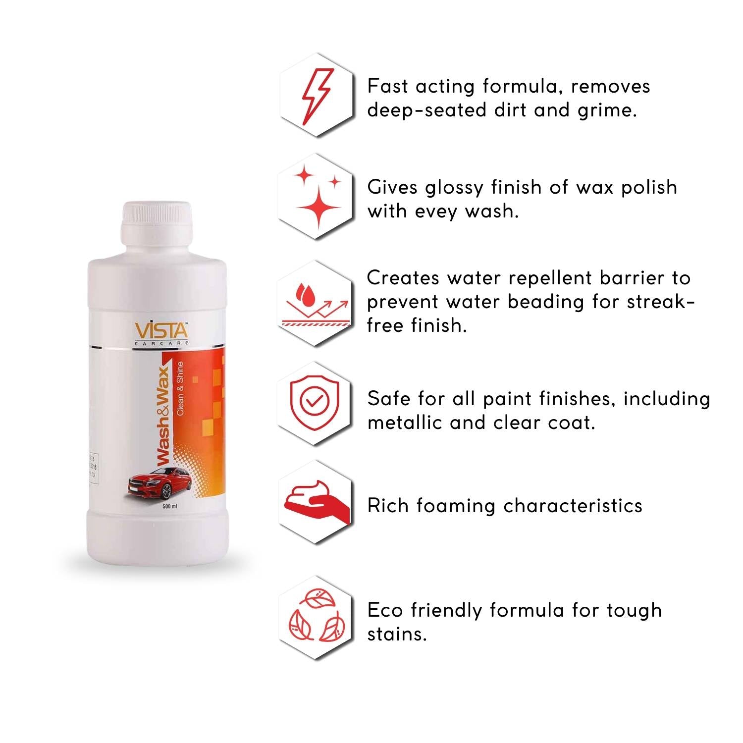 WASH & WAX 500 ml Car and Bike Shampoo