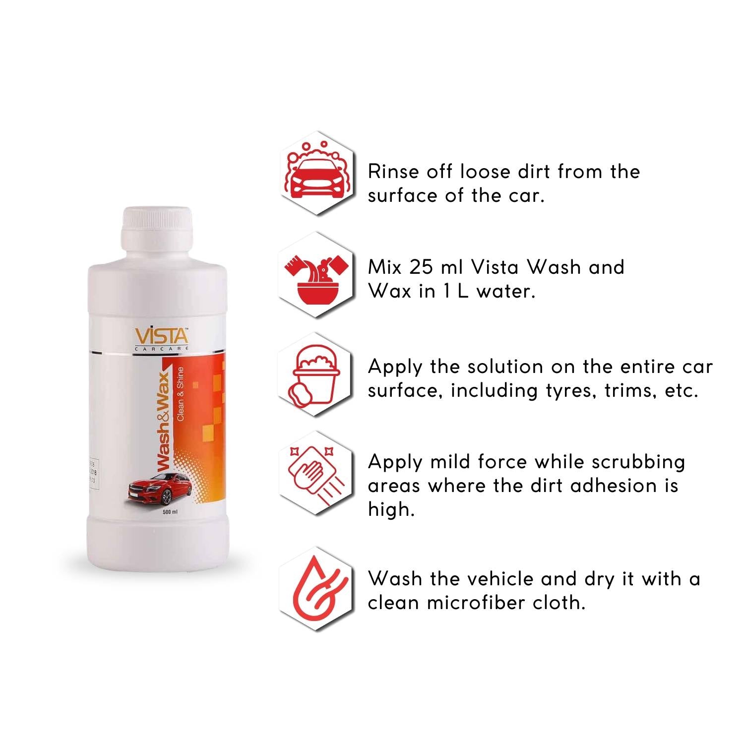 WASH & WAX 500 ml Car and Bike Shampoo