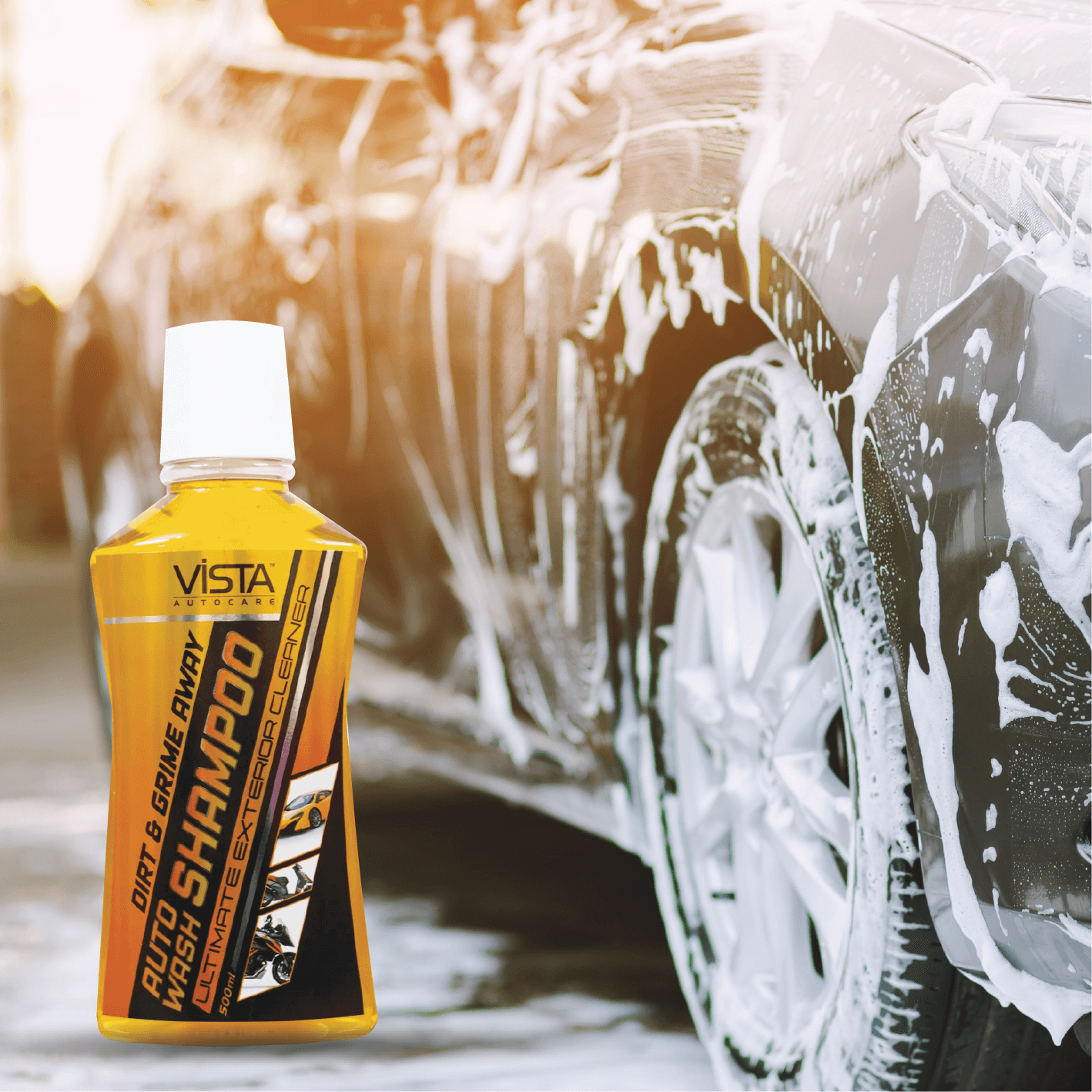 Auto Wash Shampoo 500 ml - pH Balance Formula, For Car And Bike