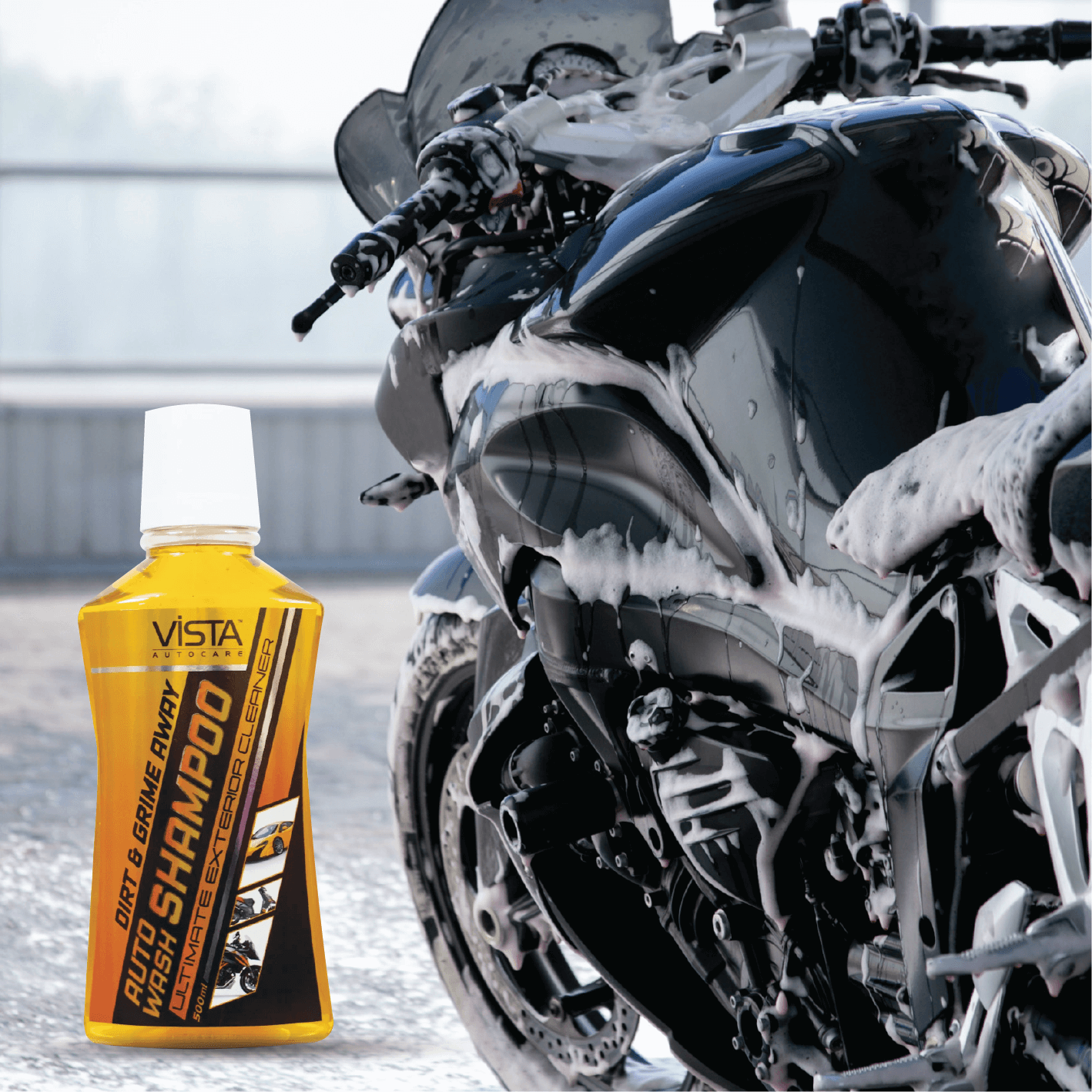 Auto Wash Shampoo 500 ml - pH Balance Formula, For Car And Bike