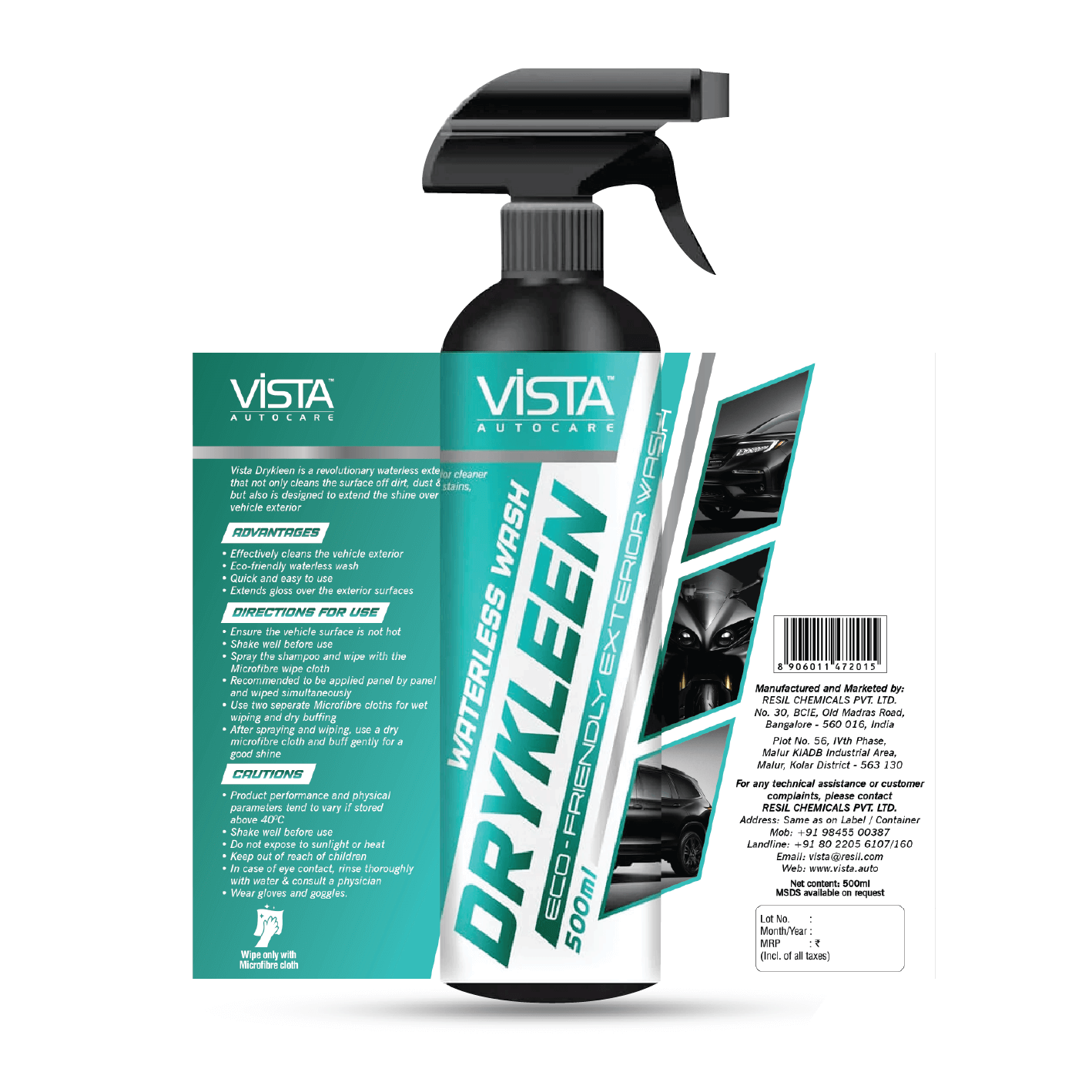 Drykleen 500 ml | Waterless Multi-Surface Cleaner for Automobiles