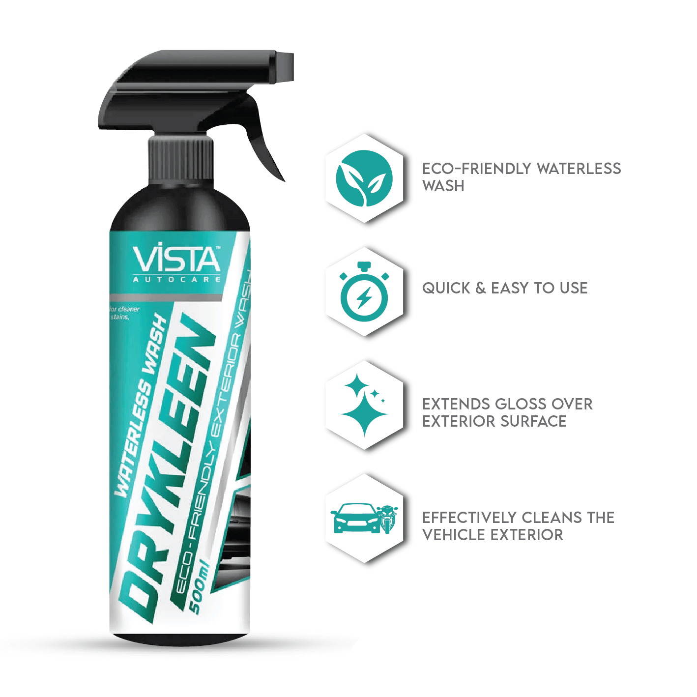 Drykleen 500 ml | Waterless Multi-Surface Cleaner for Automobiles