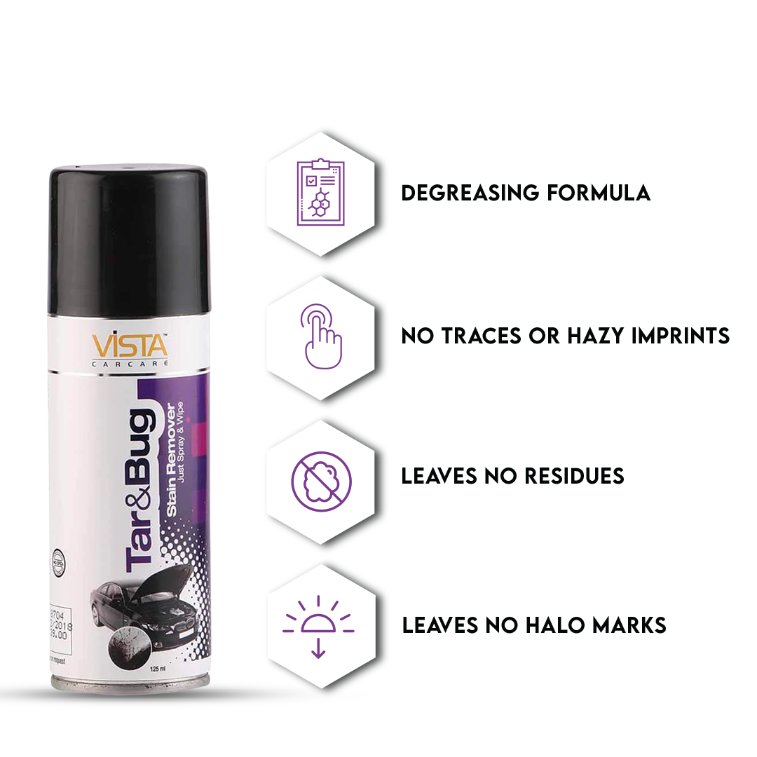 Tar & Bug Stain Remover 125 ml | Safe of Painted Surfaces, Chrome, Glass and Plastic Surfaces