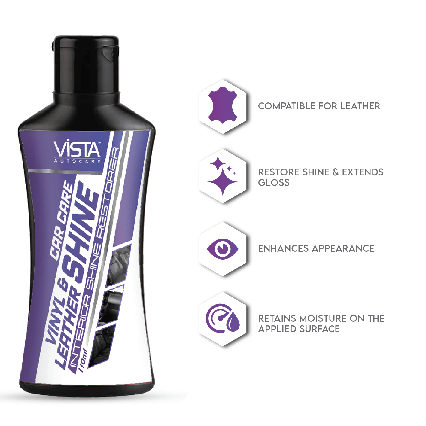 Vinyl & Leather Shine 110 ml (Free Applicator Sponge)