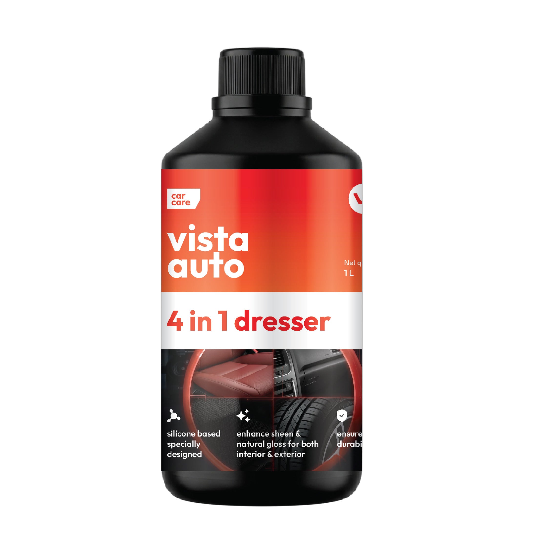 4 In 1 Dresser 1 L Multi-Surface Shiner Polish For Car, Bike, Scooter, Household & Office - Plastic, Rubber, Vinyl, Rexene, Interiors