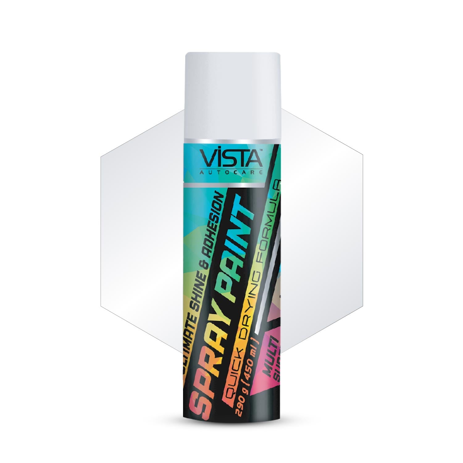 Vista Spray Paint is made of the advanced petroleum manufacturing techniques. The fine spray ensures good coverage with strong adhesion and quick drying.&nbsp;Make touch-ups of your car and bike exterior parts a hassle-free task with the powerful formulation of Vista Spray Paint. It is a multi-purpose spray paint suitable for metal, wood, glass, porcelain, and many other surfaces, also perfect for use on automotive parts and general purpose items of garage and home.