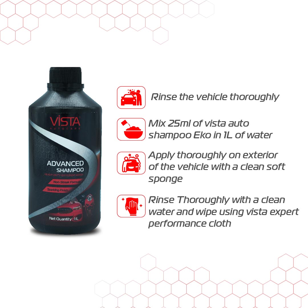 Advanced Shampoo 1L  - pH Balance Formula, For Car and Bike