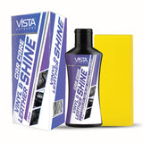 Bring life back to dull and faded car interior surfaces with Vista Auto Care Vinyl and leather shine. This 110ml bottle offers a simple solution to restore interior shine, while also helping to protect car dashboard, leather, door trims, vinyl and upholstery. Suitable for all types of car interiors, enjoy an enhanced shine with each application, while also protecting against UV rays and wear and tear.