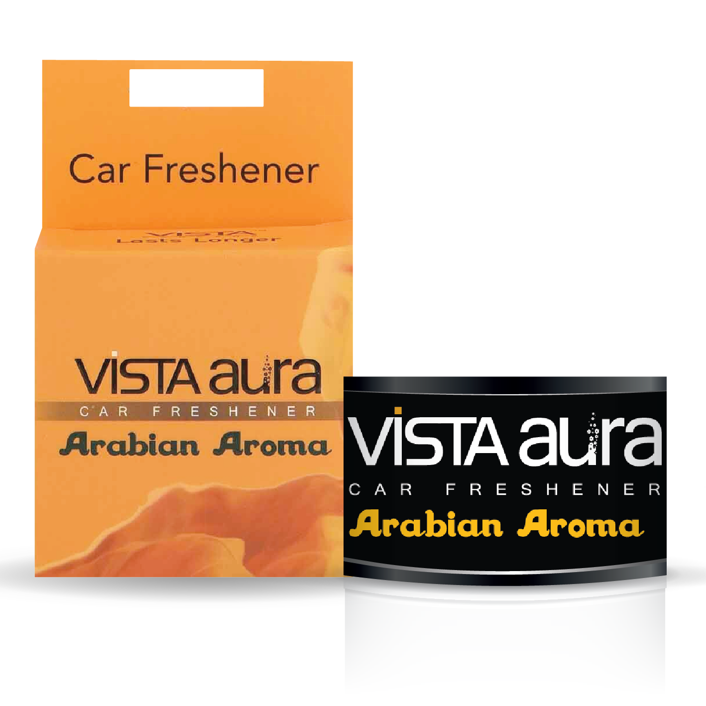 VISTA AURA NATURAL FIBRE CAR FRESHENER ARABIAN AROMA 40g  Experience a pleasant driving experience with Vista Freshener range. A car perfume that blocks bad odor and fills the interior with a lingering aroma, Vista Fresheners are packaged in Eco-friendly compacted wood dust blocks.