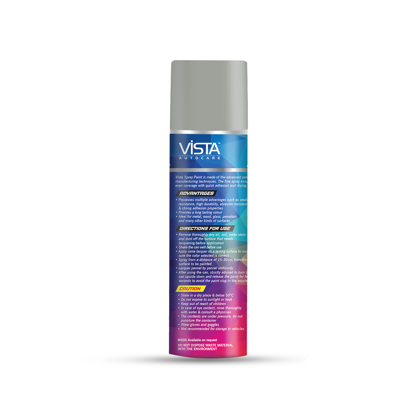 VISTA SPRAY PAINT BRIGHT CROME 400 ml (290 g) | Quick Drying with Gloss finish for Metal, Wood, Walls | Acrylic SprayPaints