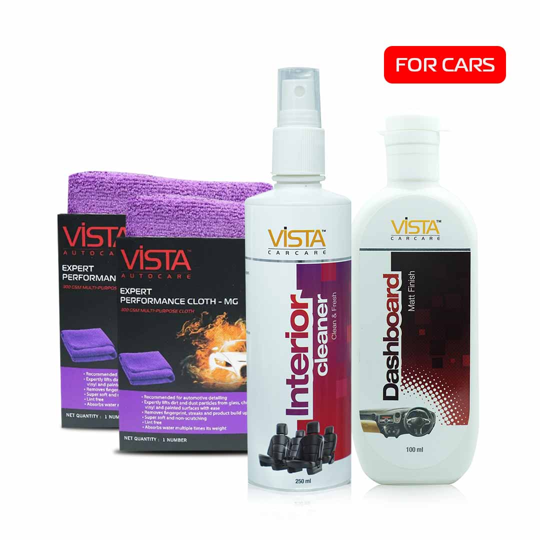 Car Interior Care Kit Standard | Pack of 4 | Dashboard & Surface Clean and Shine Bundle