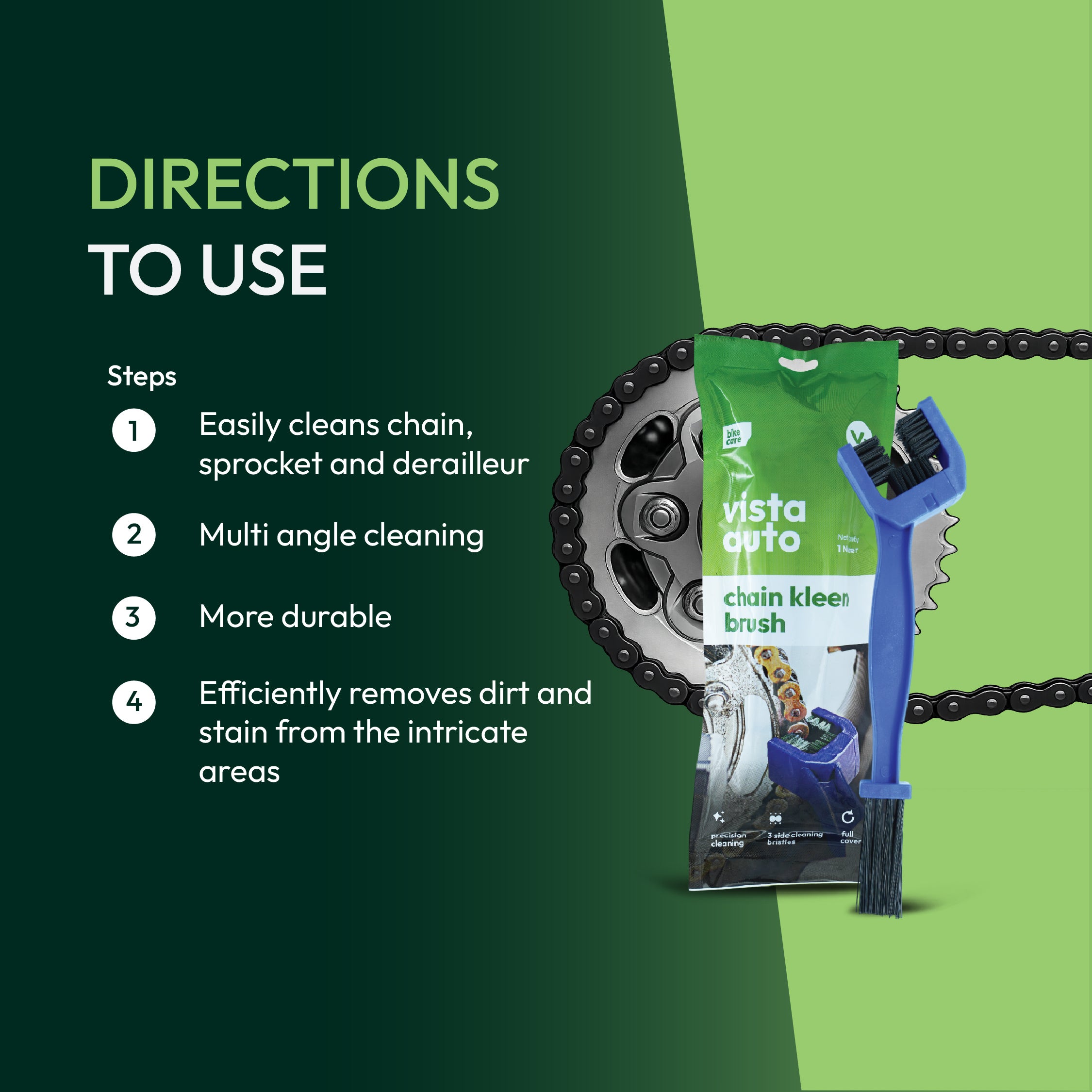 Chain Kleen Brush | Multi Angle Cleaning | For Bike and Bicycles