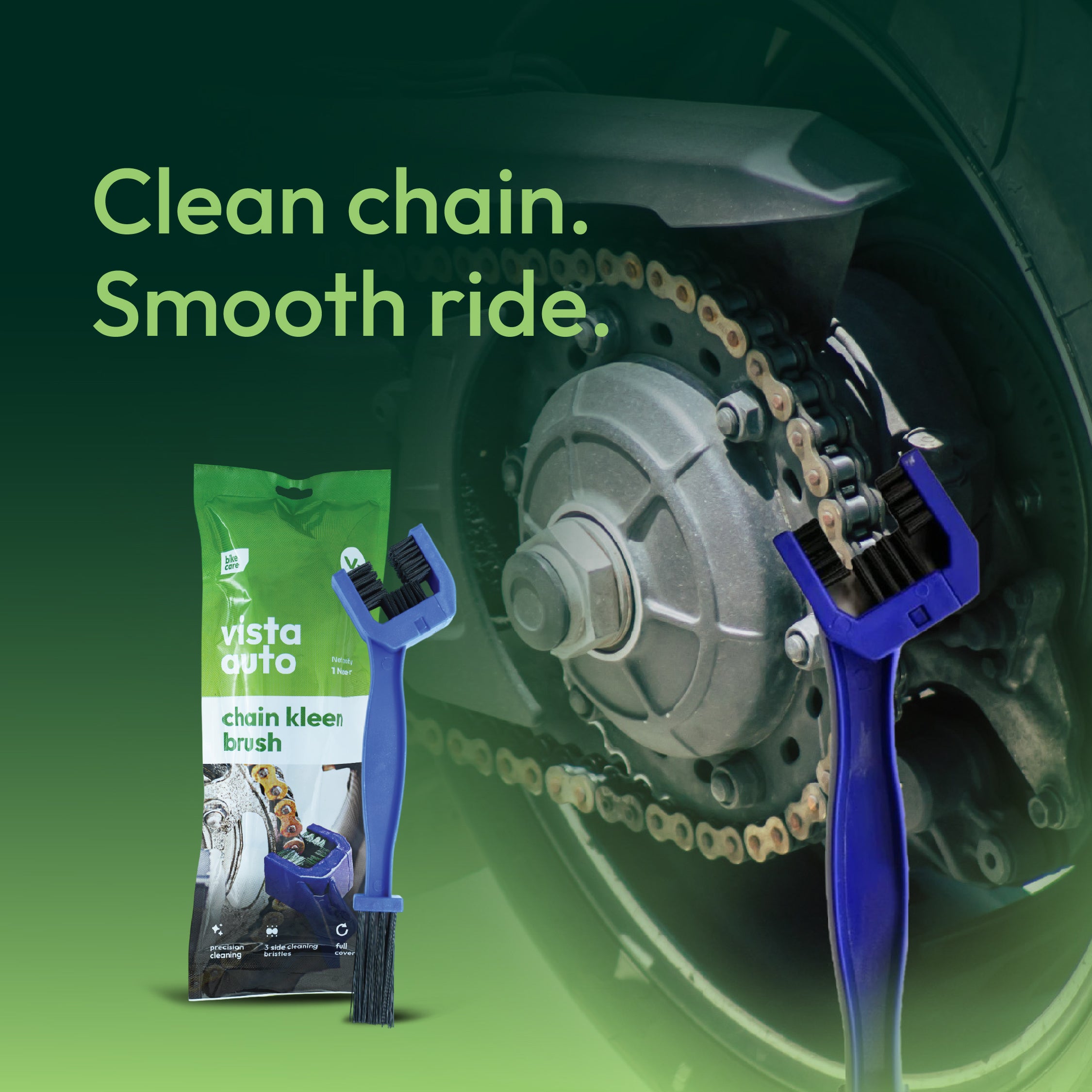 Chain Kleen Brush | Multi Angle Cleaning | For Bike and Bicycles