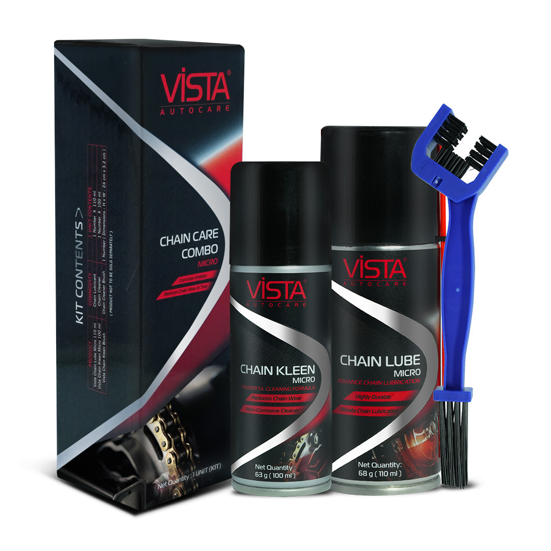 Chain Care Combo Micro | 3 in 1 Essential Bike Chain Maintenance Starter Kit | Chain Lube 110 ml, Chain Kleen 100 ml & Brush