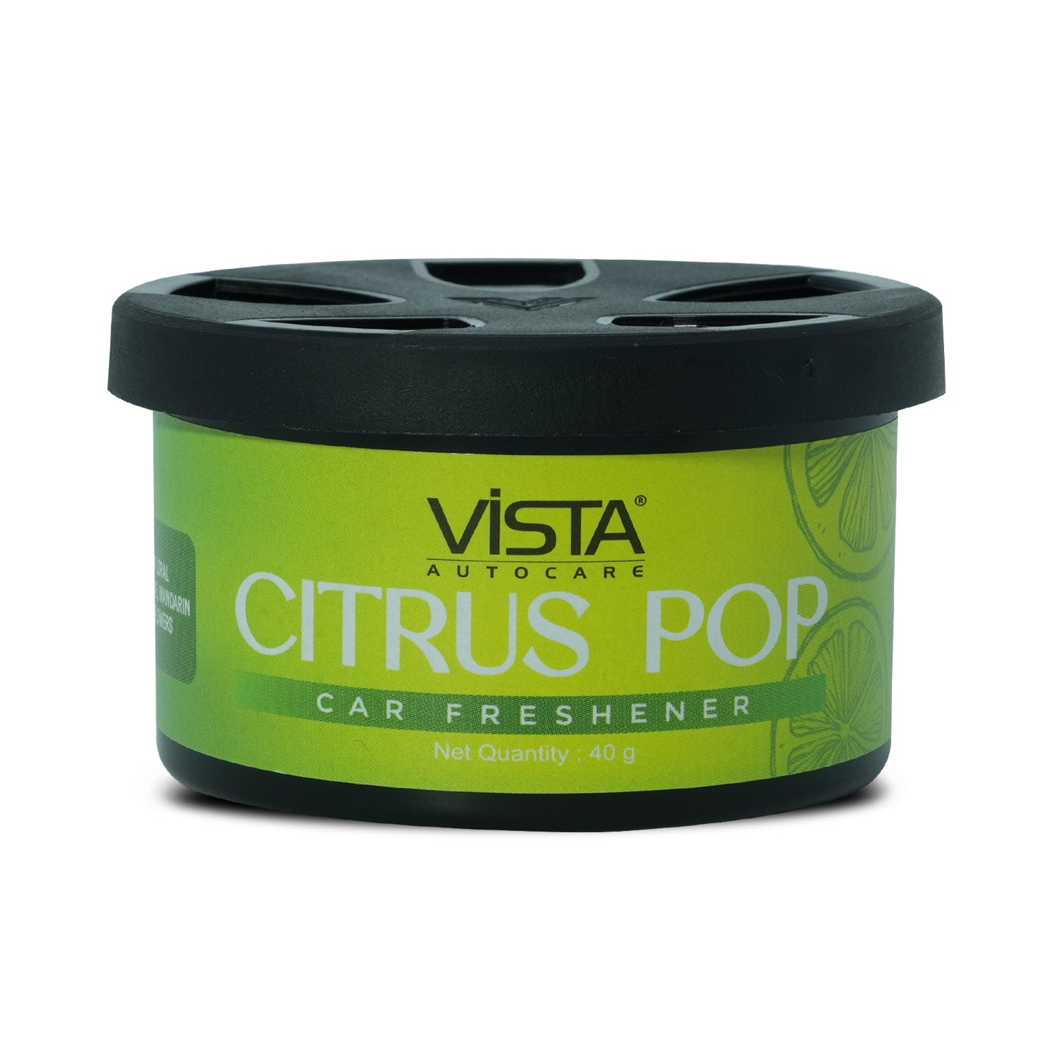 Vista Auto Care | Car Air Freshener – 40 g, Wooden Fiber, Long-Lasting & Refreshing Fragrance to Freshen Up Your Car – Odor Eliminator & Car Accessories (CITRUS POP)