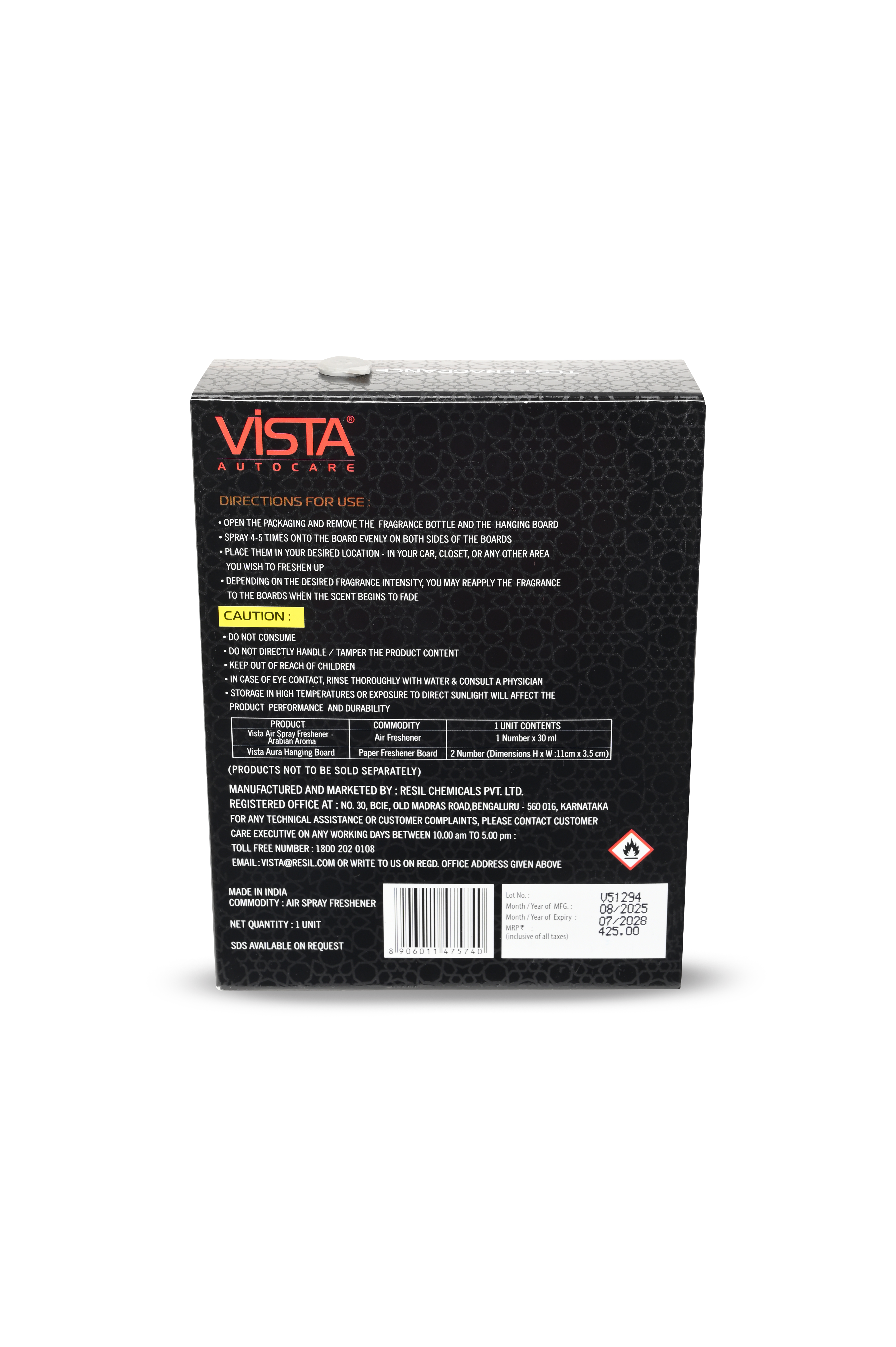 Aura Hanging Air Freshener - Arabian Aroma 30ml with 2 Hanging Boards | For Cars, Home,  Living Spaces, Office, Closets, Bathrooms | 400 + Sprays