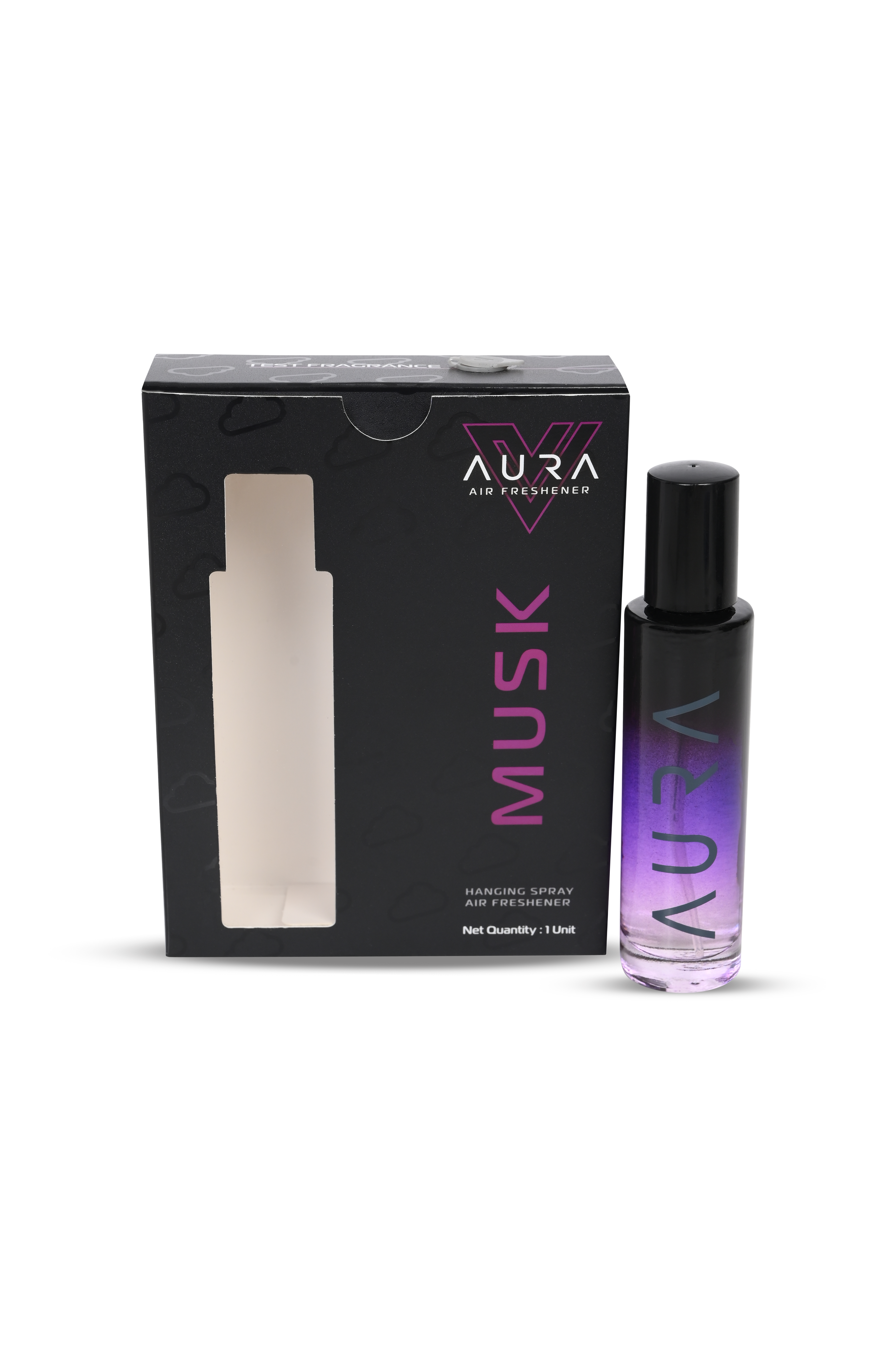 Vista Aura Hanging Air Freshener - Musk 30 ml with 2 Hanging Boards | For Cars, Home, Living Spaces, Office, Closets, Bathrooms | 400 + Sprays