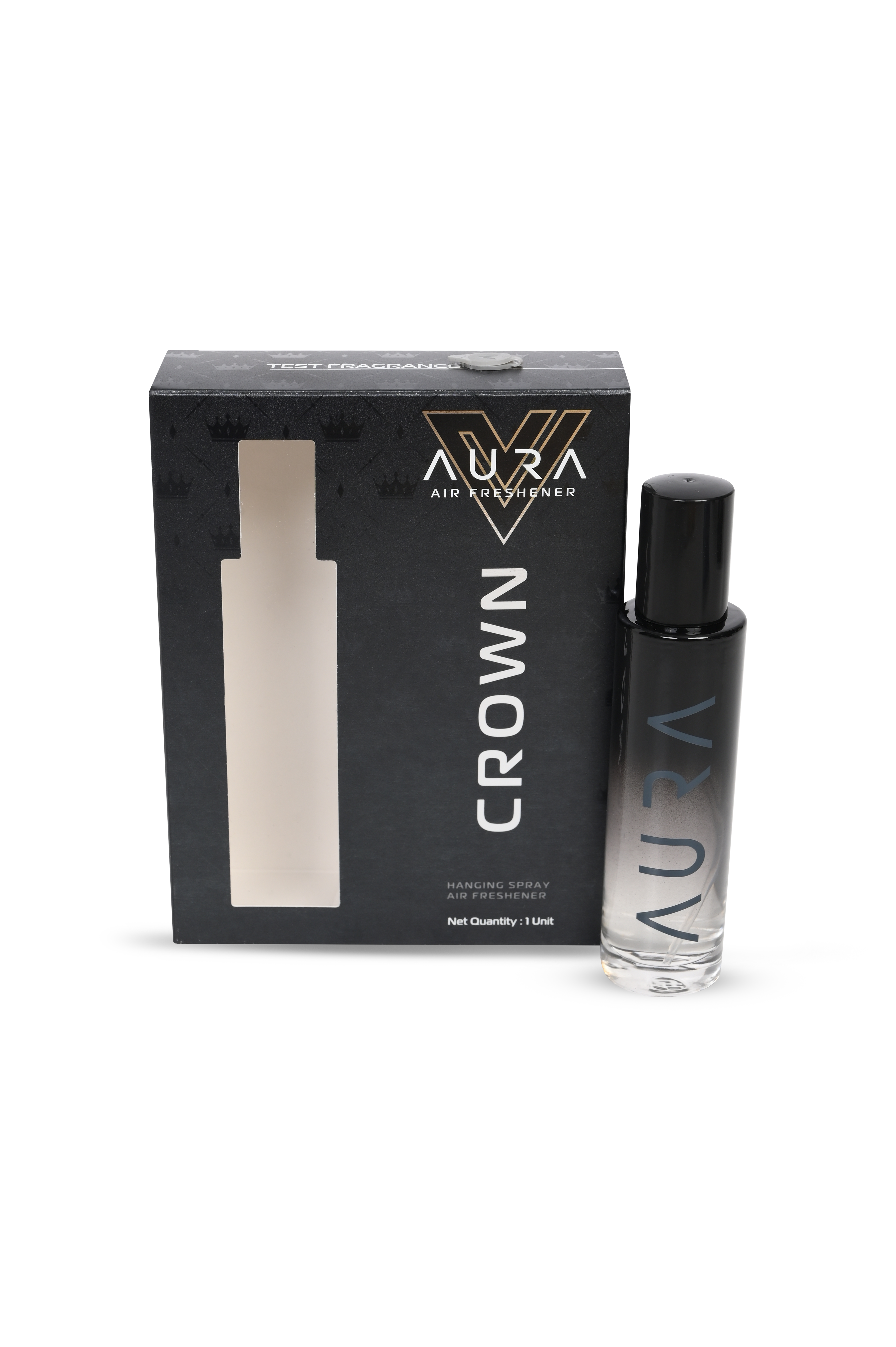 Aura Hanging Air Freshener - Crown 30 ml with 2 Hanging Boards | For Cars, Home,  Living Spaces, Office, Closets, Bathrooms | 400 + Sprays