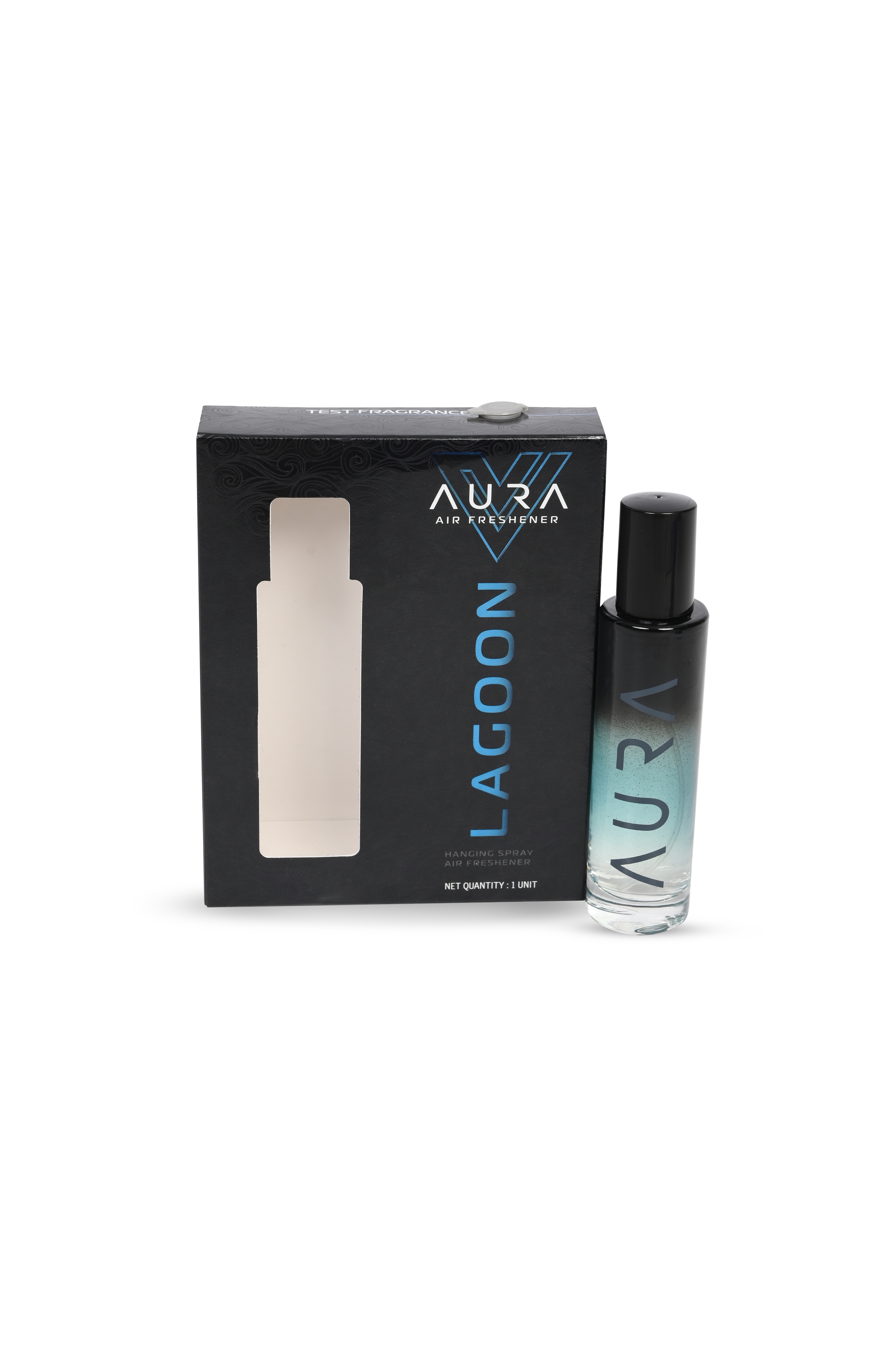 Aura Hanging Air Freshener - Lagoon 30 ml with 2 Hanging Boards | For Cars, Home,  Living Spaces, Office, Closets, Bathrooms | 400 + Sprays