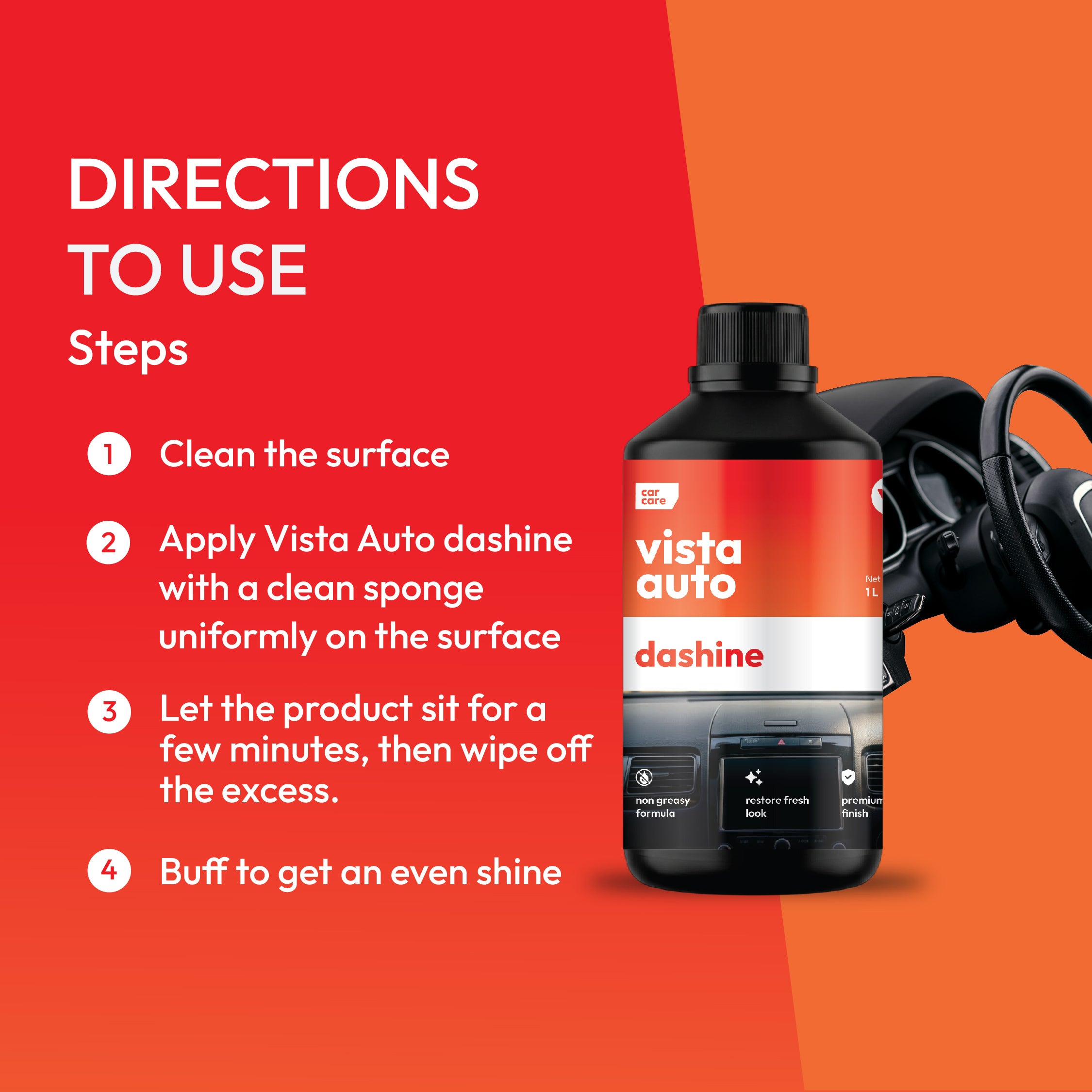 Dashine 1 L Non-Greasy Dashboard Polish