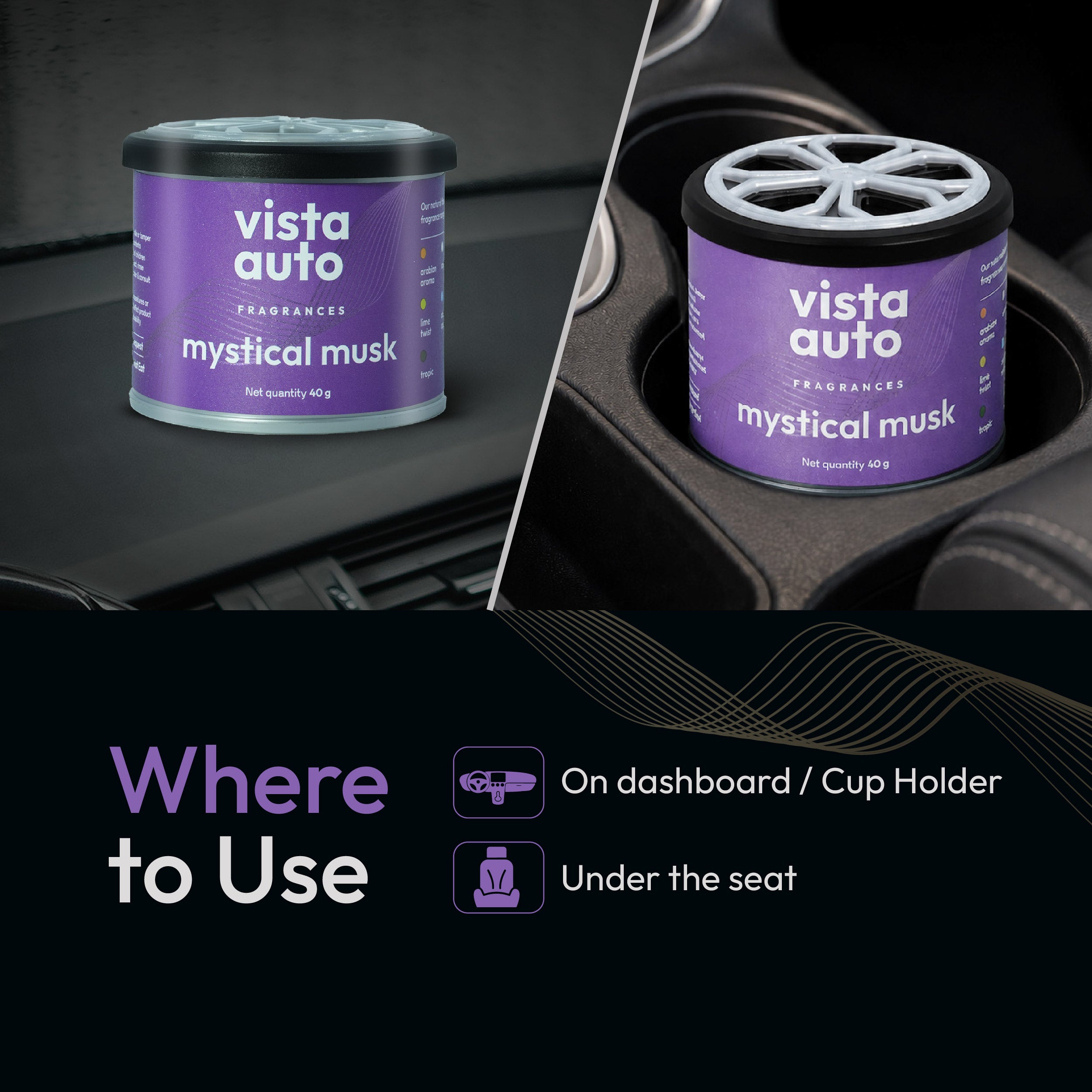 Aura Natural Fiber Car Air Freshener - Mystical Musk 40 g