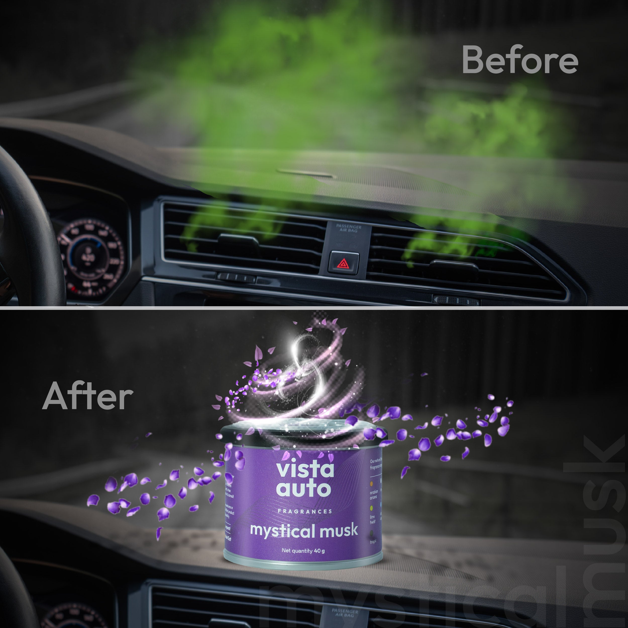 Aura Natural Fiber Car Air Freshener - Mystical Musk 40 g