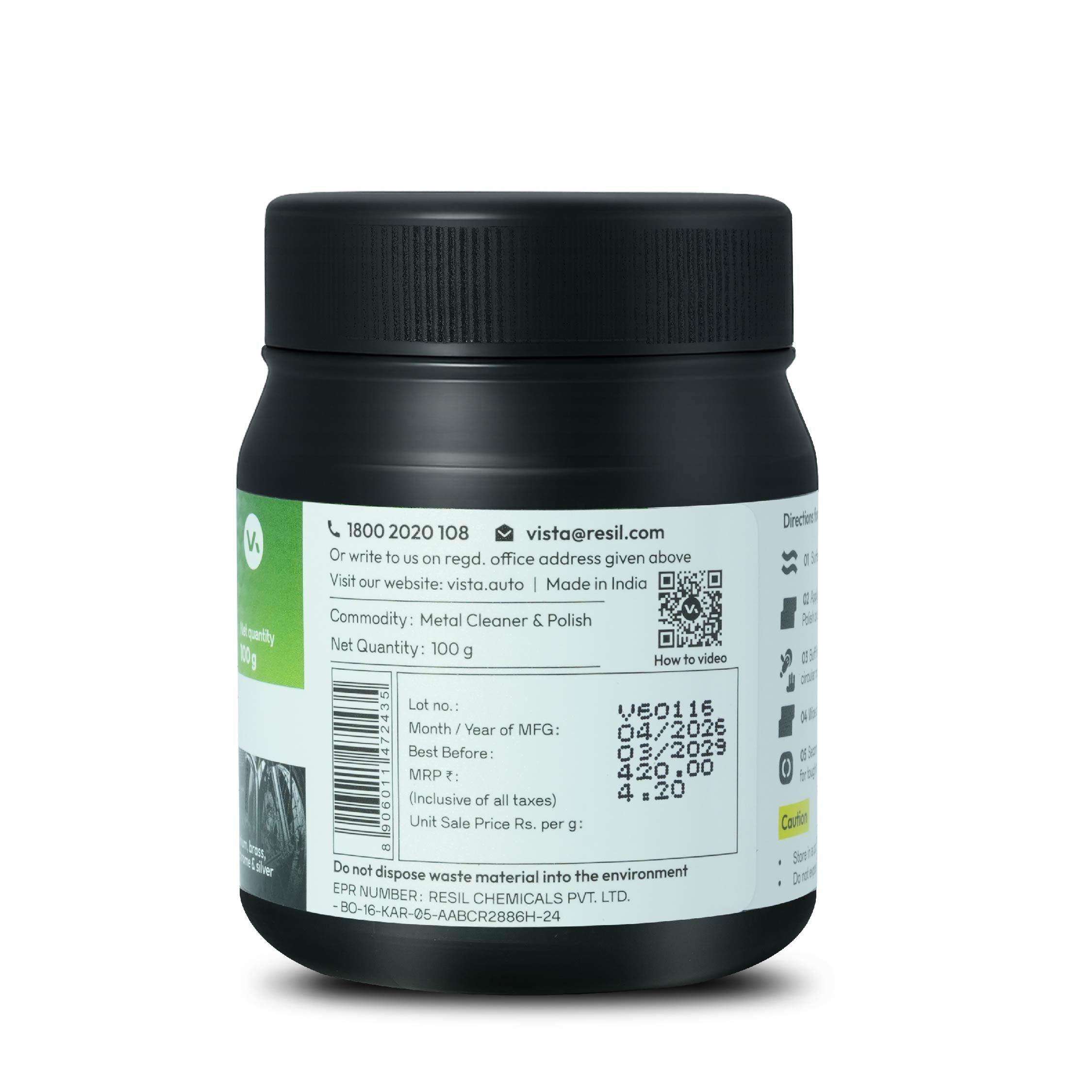 Metal Polish 100 g | Superior Shine for Chrome, Copper, Brass, Bronze, Nickel & Stainless Steel