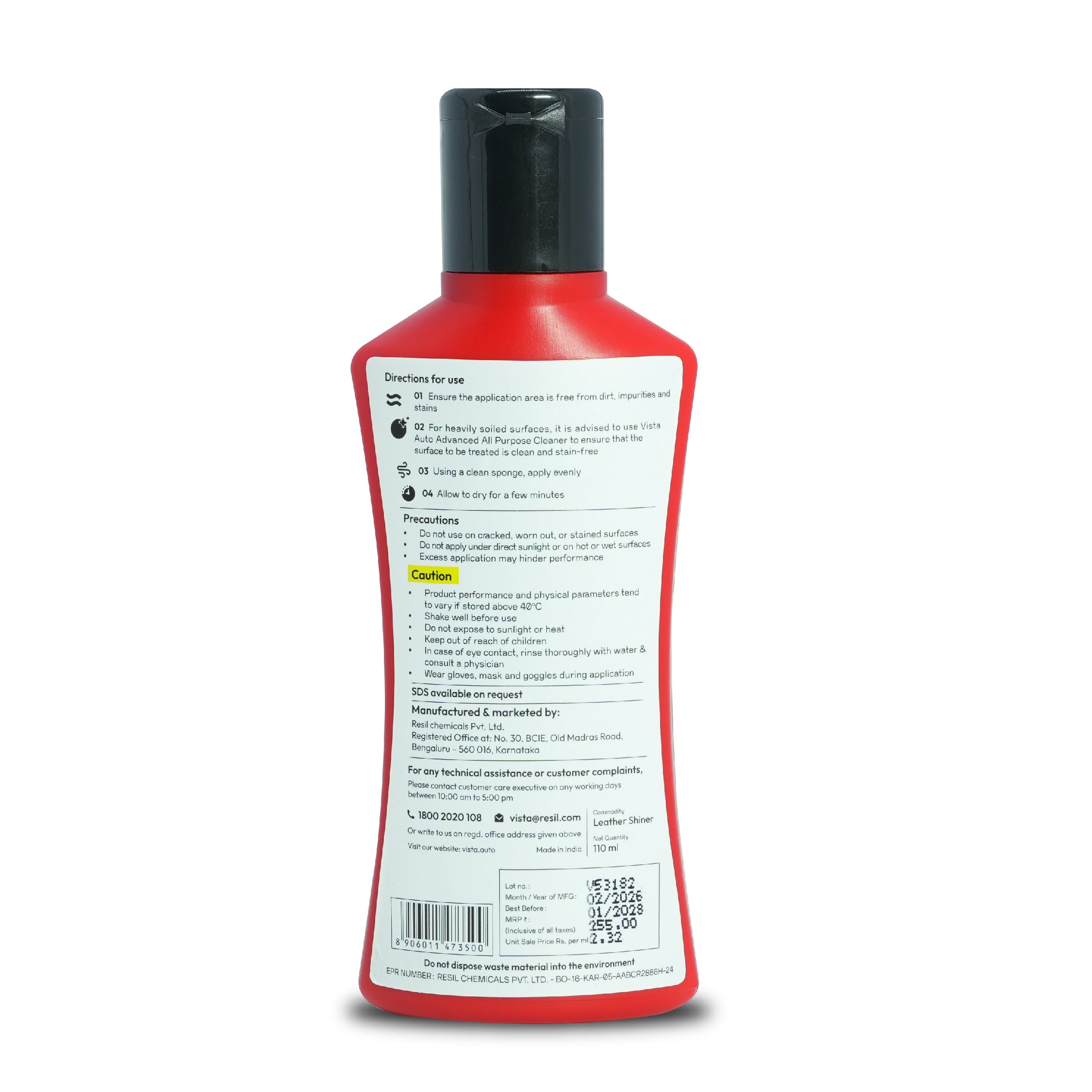 Vinyl & Leather Shine 110 ml (Free Applicator Sponge)