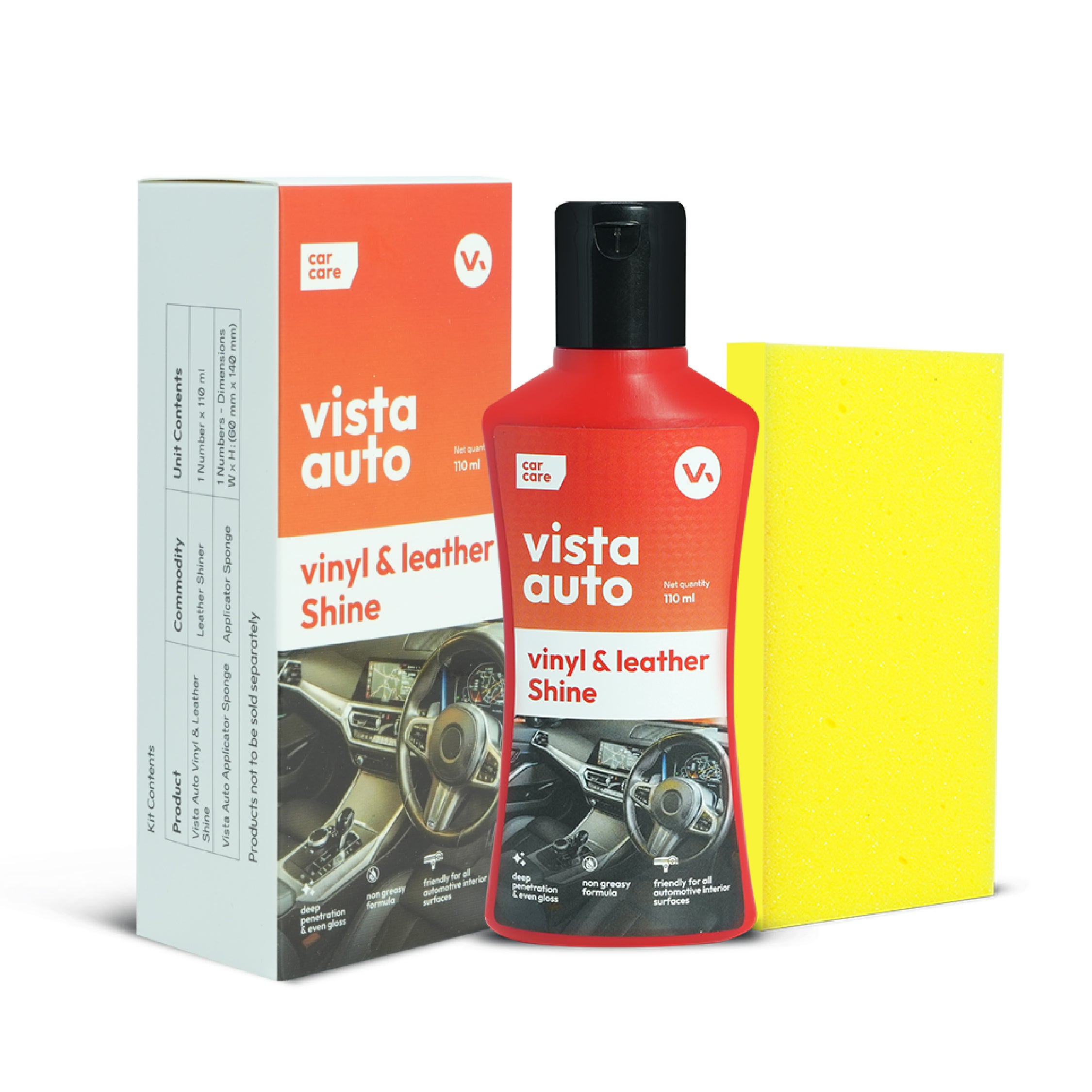 Vinyl & Leather Shine 110 ml (Free Applicator Sponge)