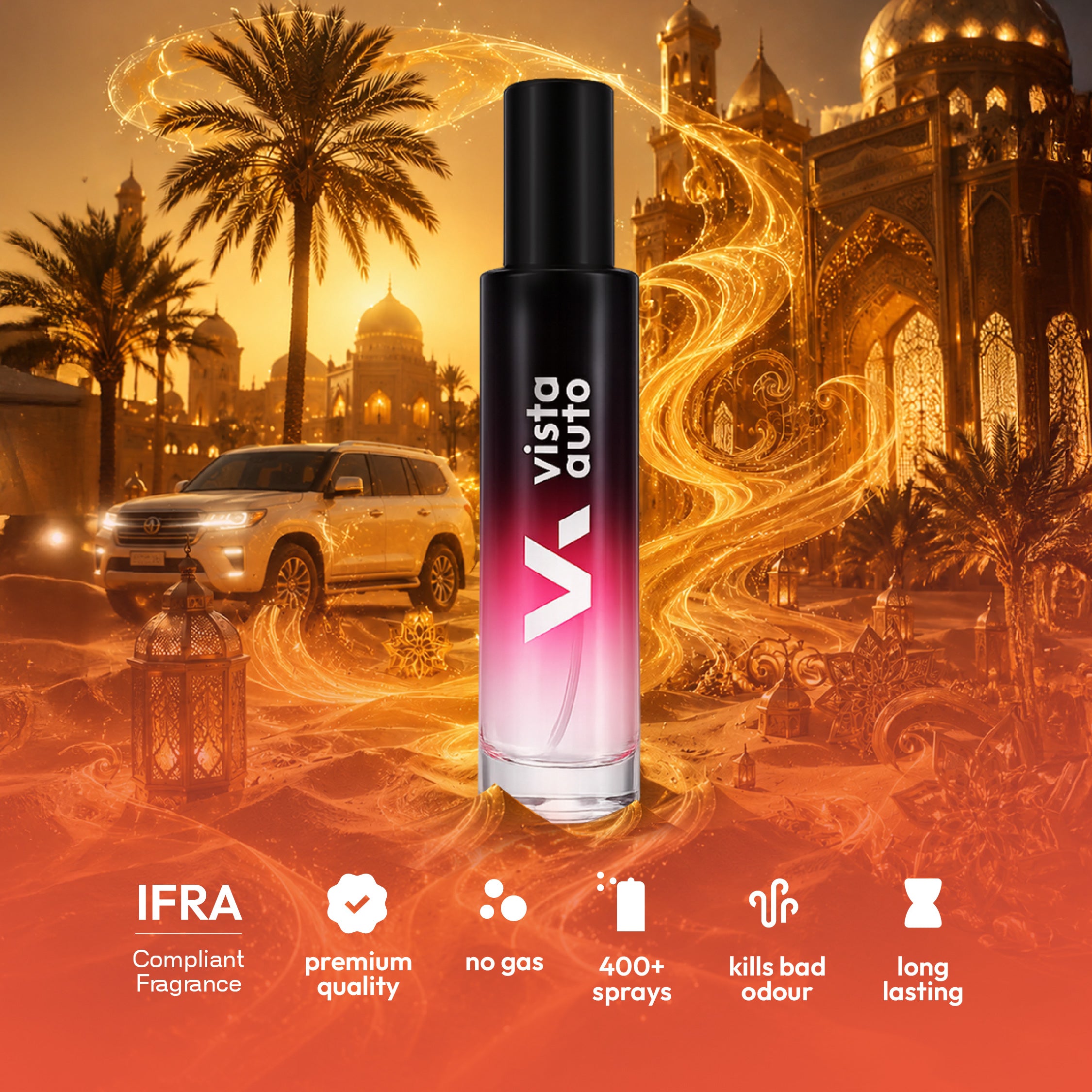 Aura Hanging Air Freshener - Arabian Aroma 30ml with 2 Hanging Boards | For Cars, Home,  Living Spaces, Office, Closets, Bathrooms | 400 + Sprays