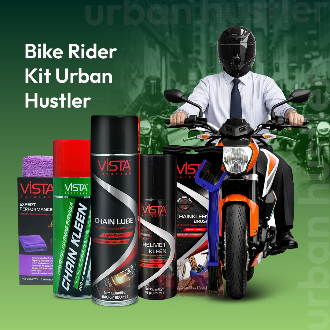 Bike Rider Kit Urban Hustler -BK3 | 5-Piece Pro Kit | Premium Chain & Helmet Care Bundle