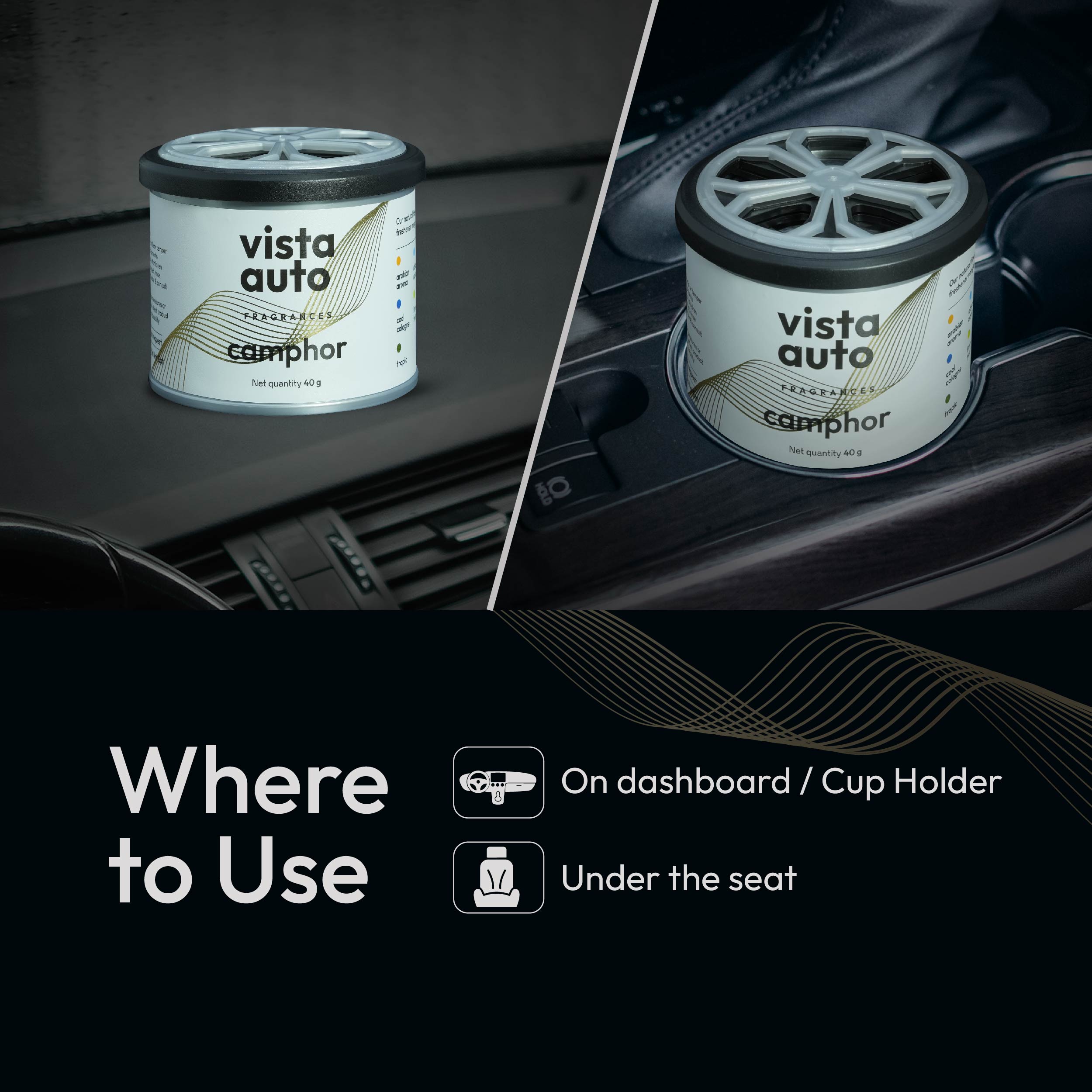 Camphor Car Air Freshener 40g, Wooden Fiber, Long-Lasting & Refreshing Fragrance to Freshen Up Your Car - Odor Eliminator & Car Accessories