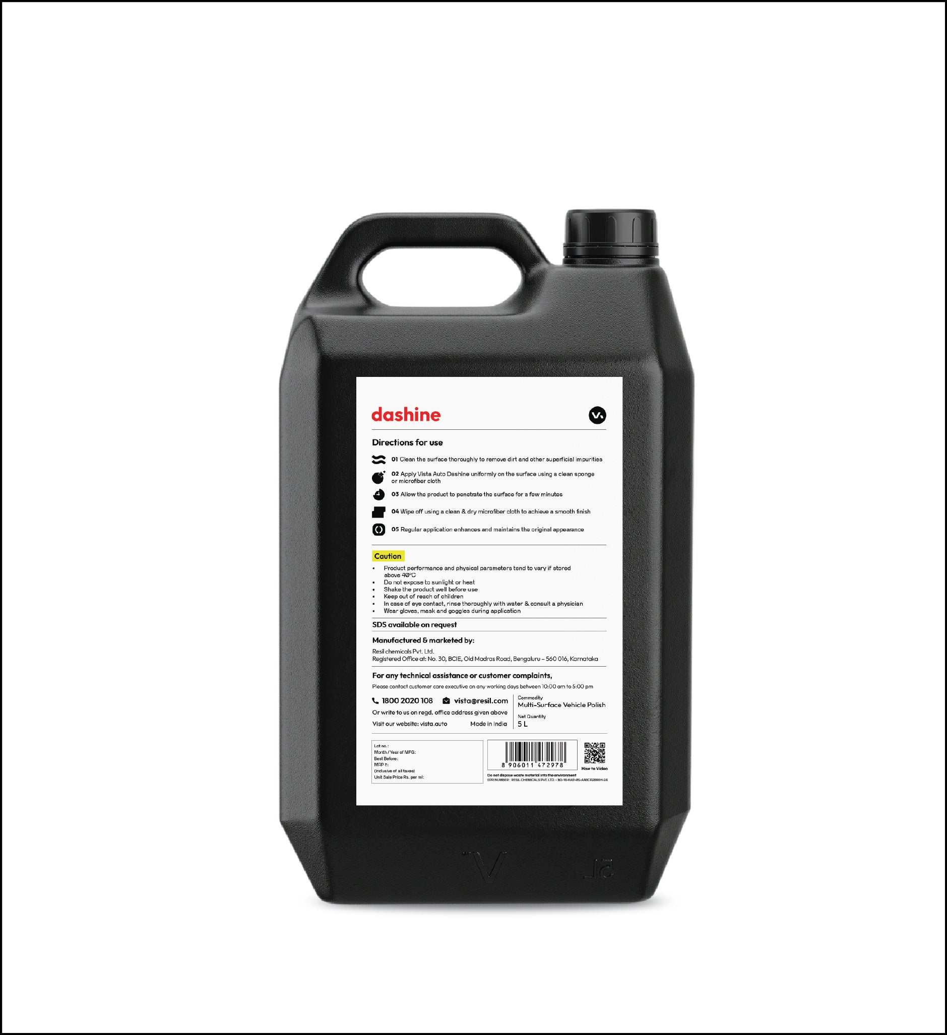 Vista Dashine 5 L Non-Greasy Dashboard Polish