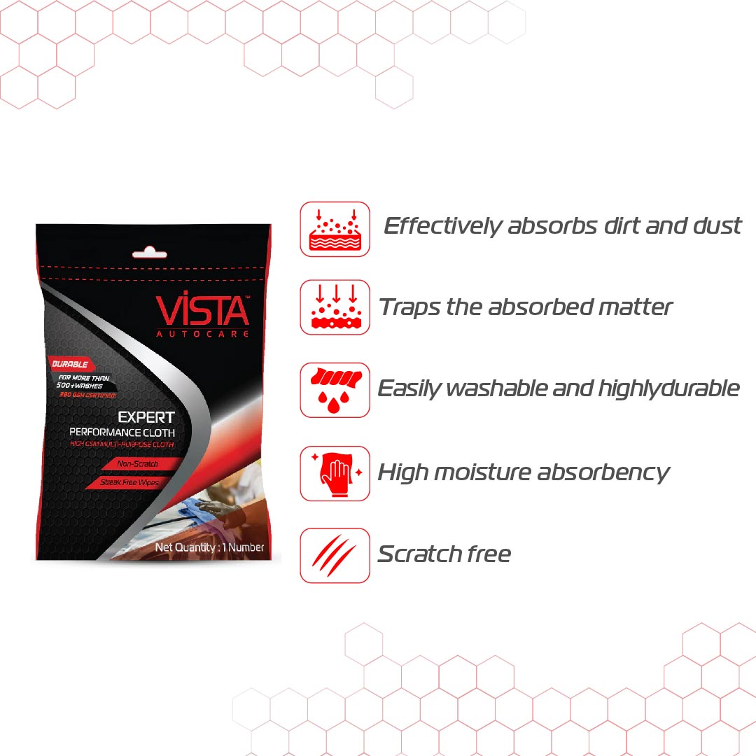 Vista Auto Care Auto Wash Shampoo 500 ml | pH Balanced Formula for a Spotless Shine with Expert Performance Microfiber Cloth HG