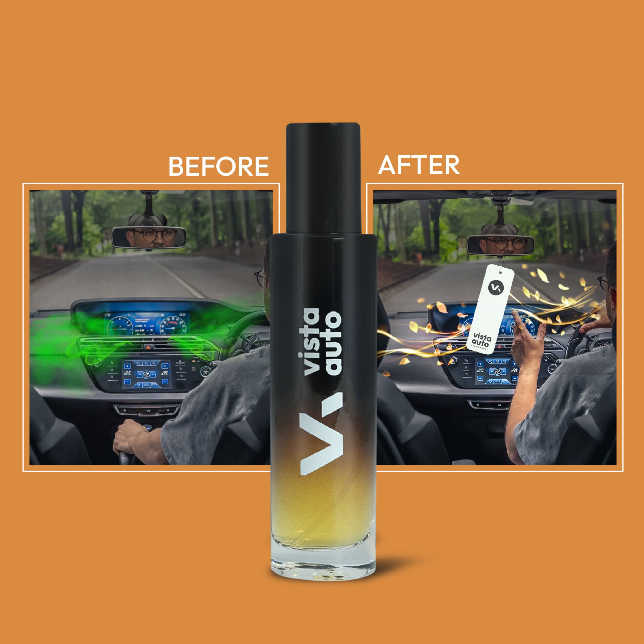 Vista Aura Hanging Air Freshener - Mystic 30 ml with 2 Hanging Boards | For Cars, Home, Living Spaces, Office, Closets, Bathrooms | 400 + Sprays