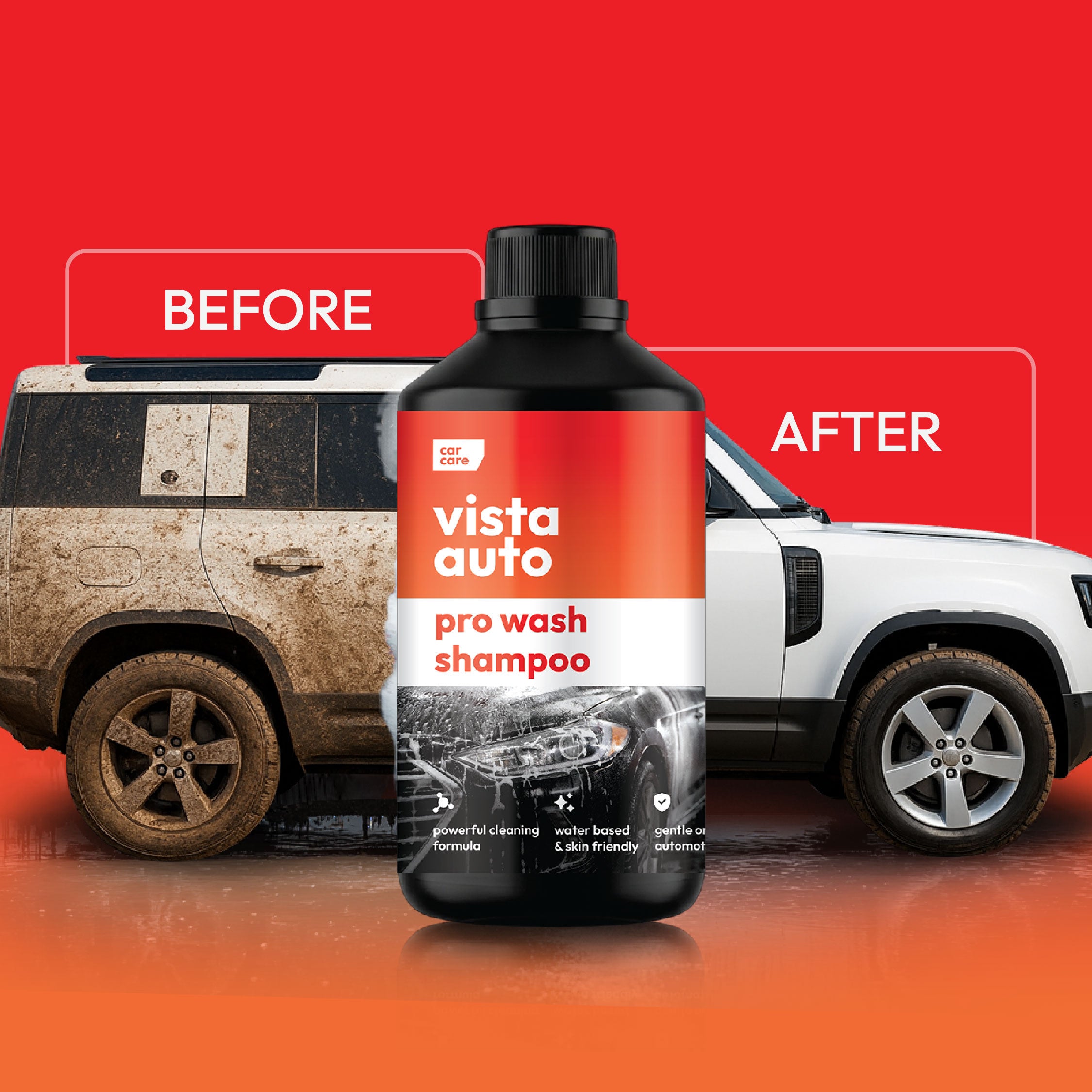 Vista Auto Pro Wash Shampoo 1L | High Concentrate Car & Bike Shampoo