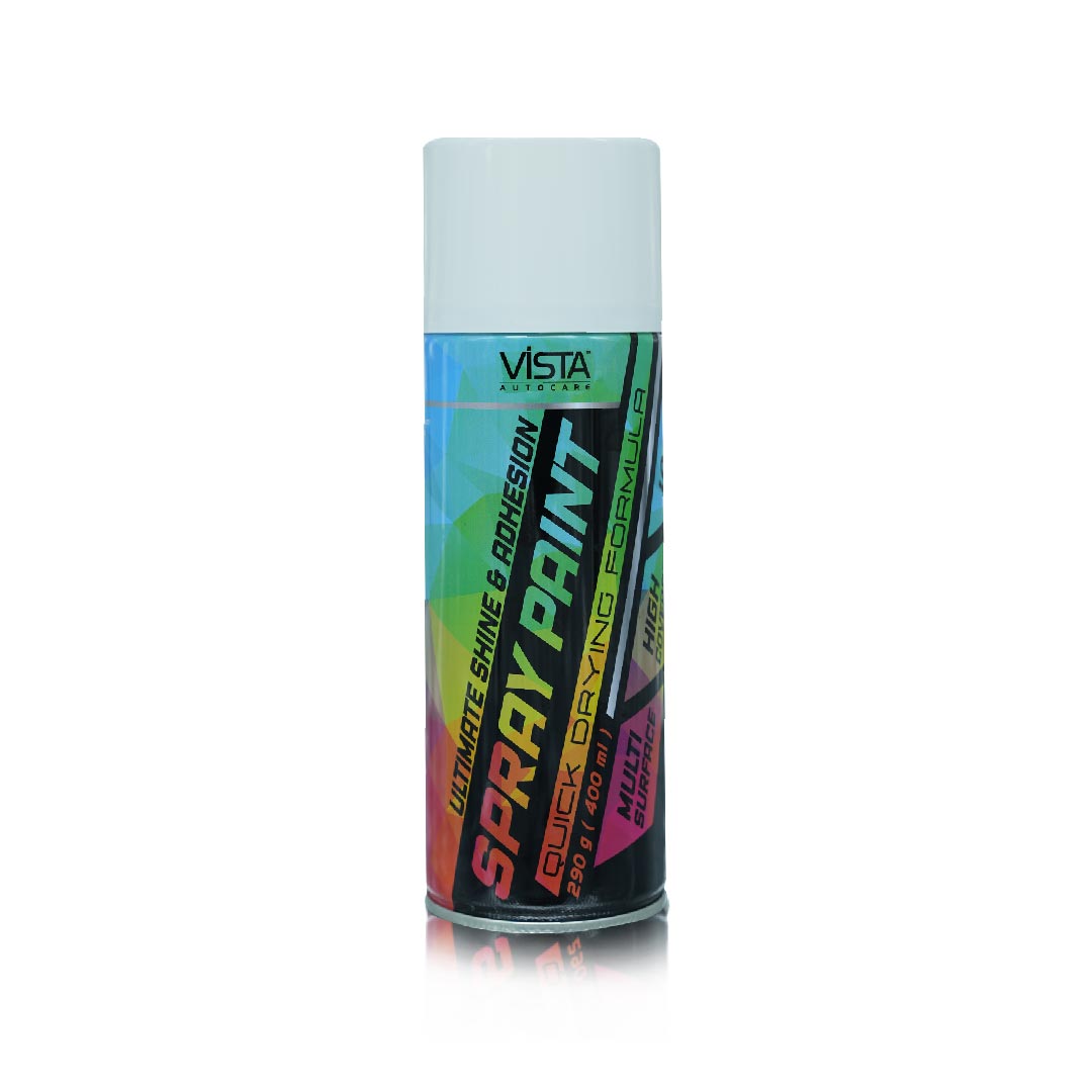 Vista Auto Care Spray Paint 400 ml (290 g) Quick Drying with Gloss finish for Metal, Wood, Walls | DIY Acrylic Spray Paint (Off White)
