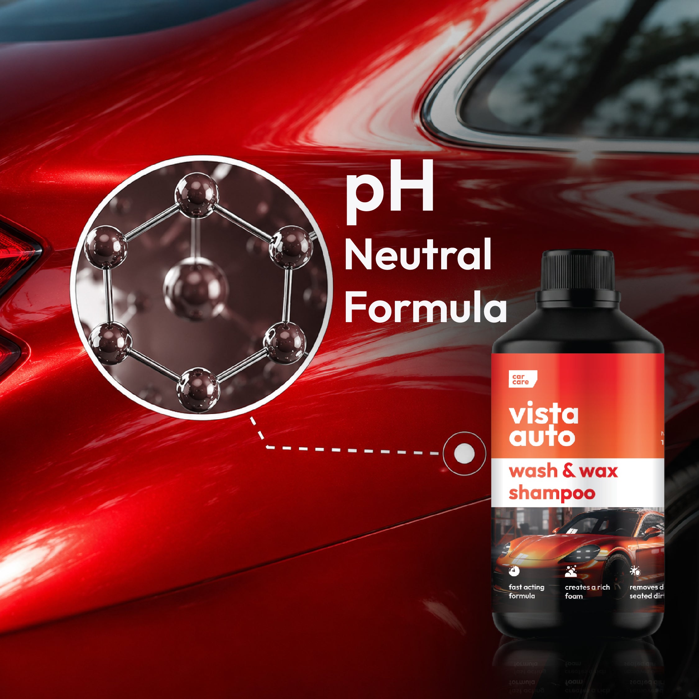 Vista Auto Wash & Wax Shampoo 1000 ml For Car & Bike