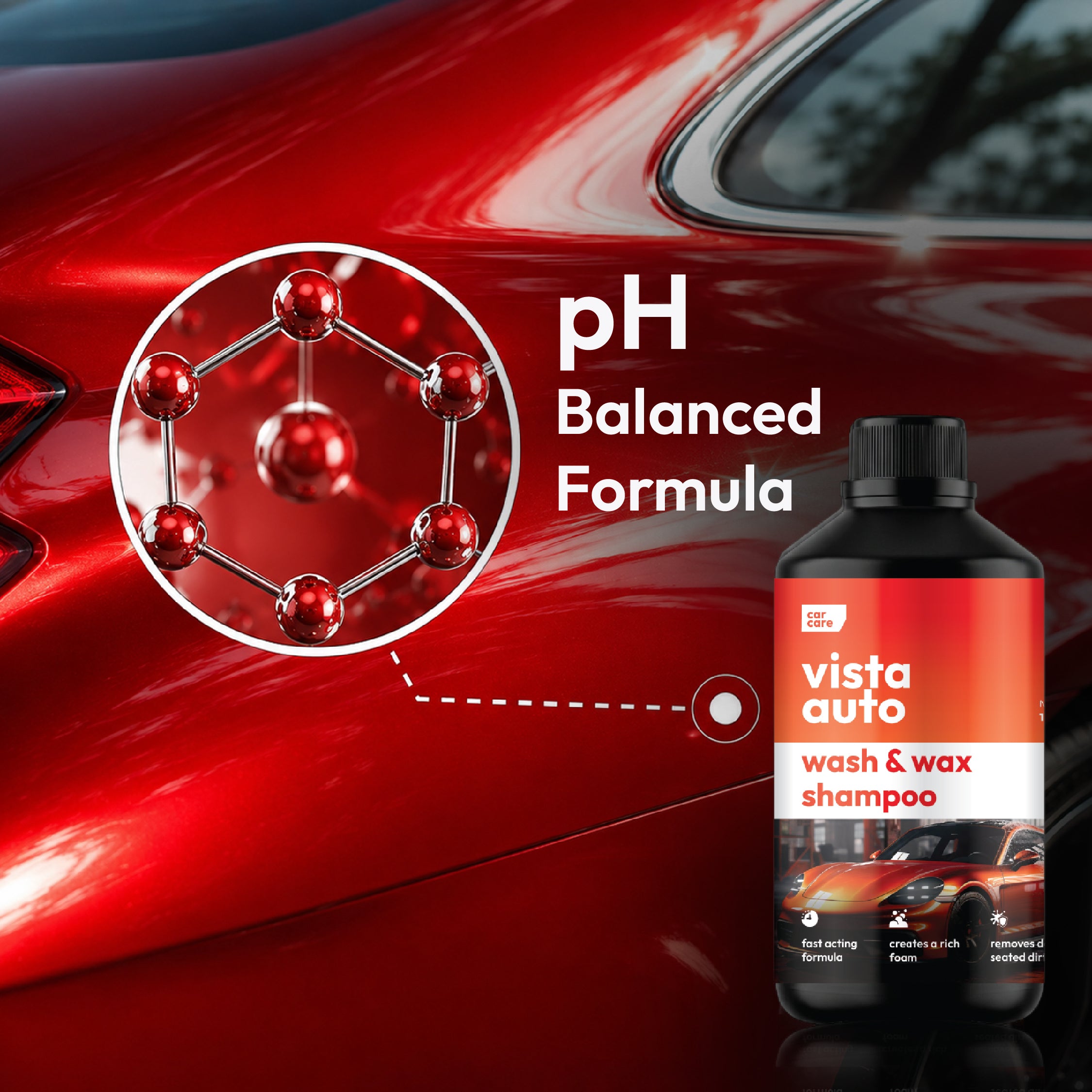 Vista Auto Wash & Wax Shampoo 1000 ml For Car & Bike