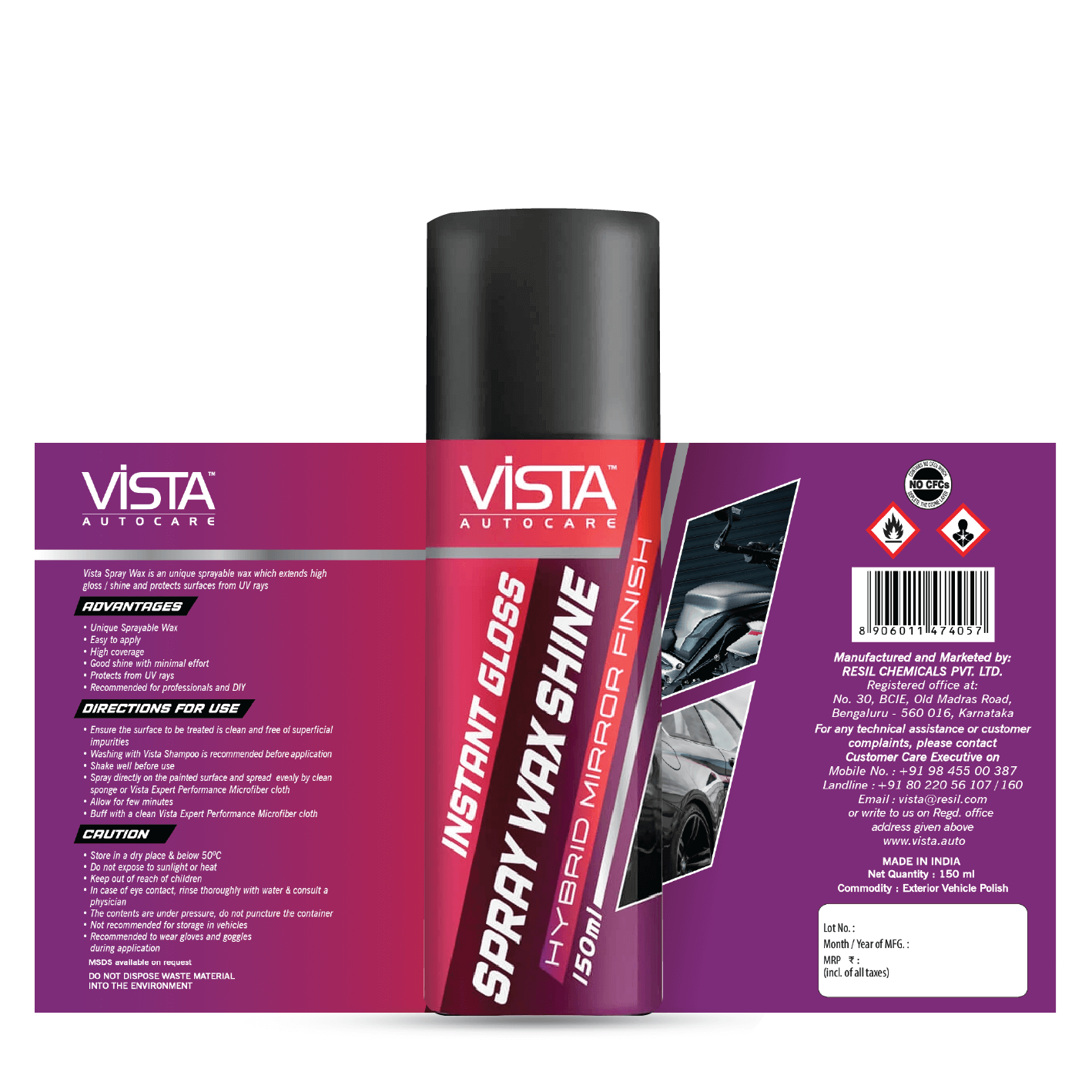 VISTA SPRAY WAX SHINE 150 ml